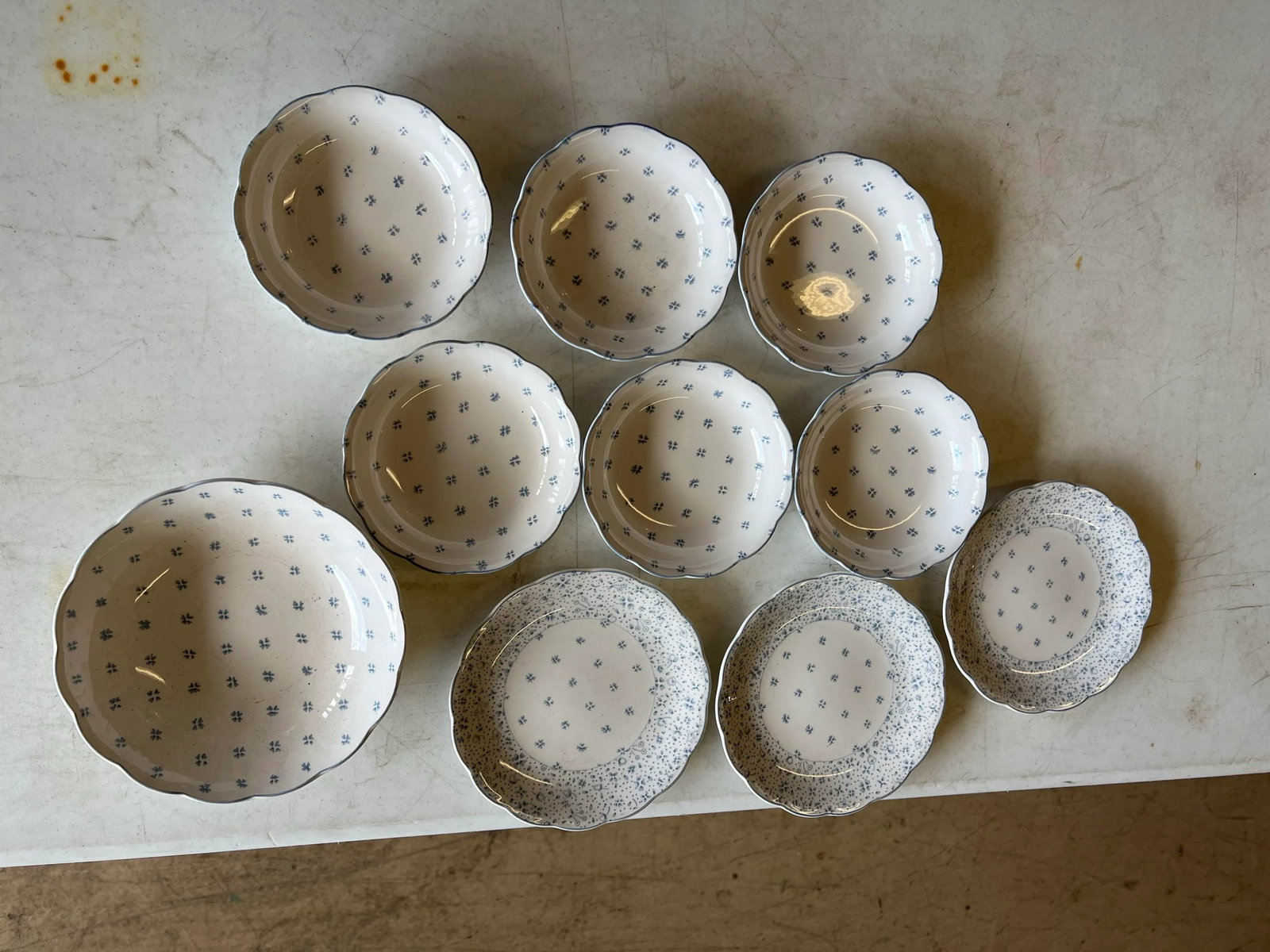 Vintage Blue & White Dinnerware Set- 52 Pieces - 5