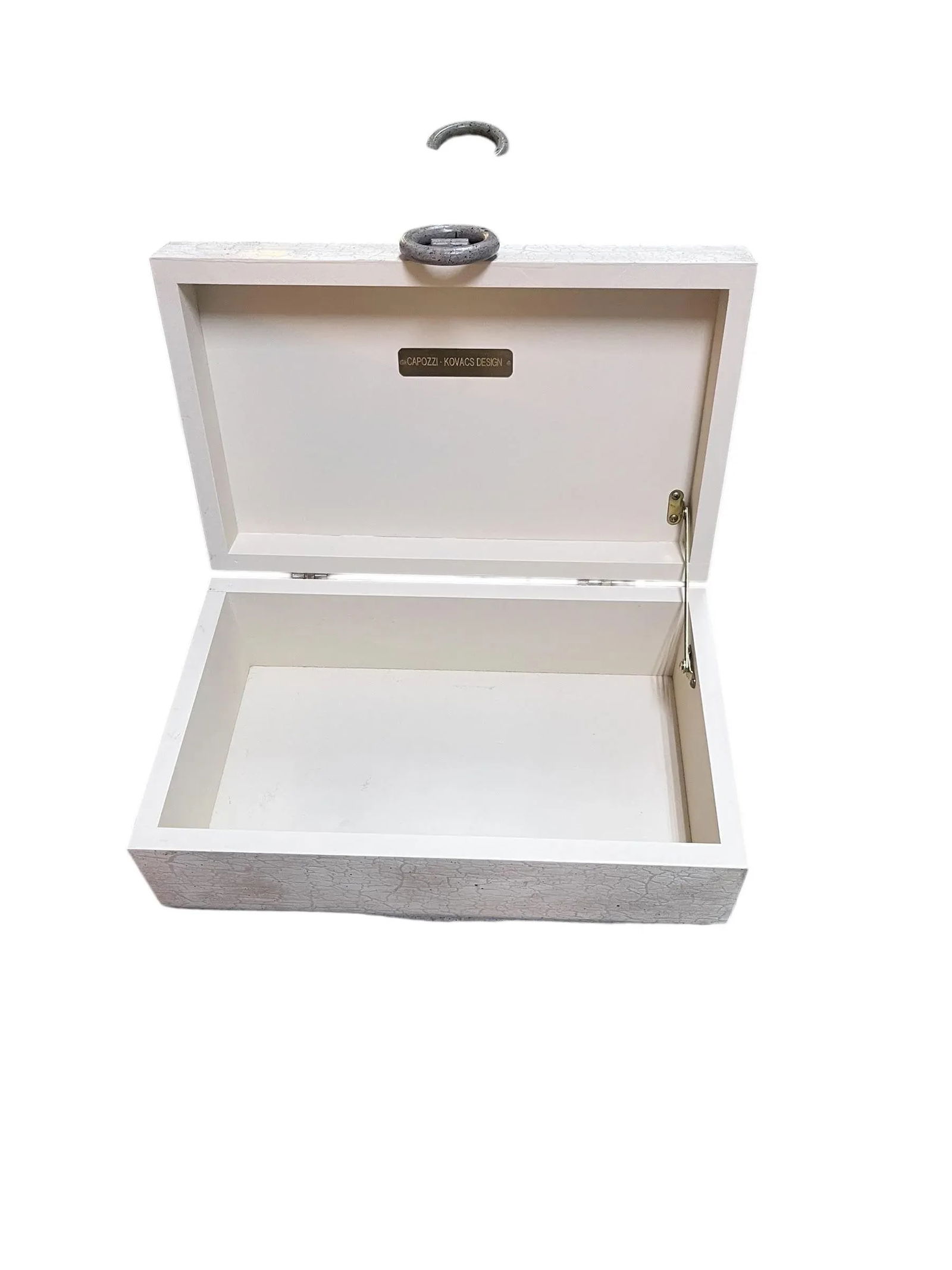 1990s Capozzi Kocacs Design Wooden Box on an Iron Stand - 7