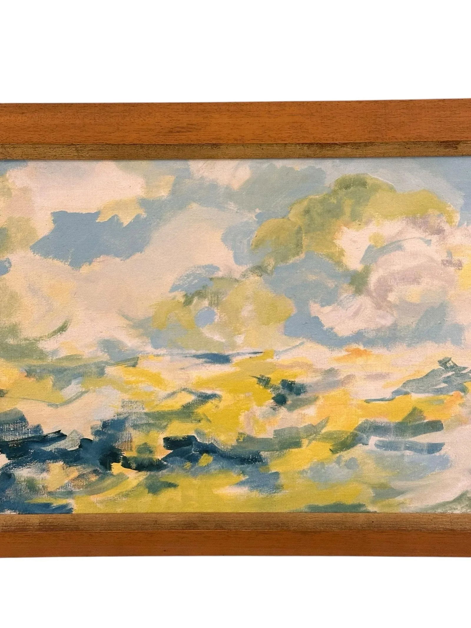 Large Framed Original Abstract Oil Painting of Sky - Unsigned - 2