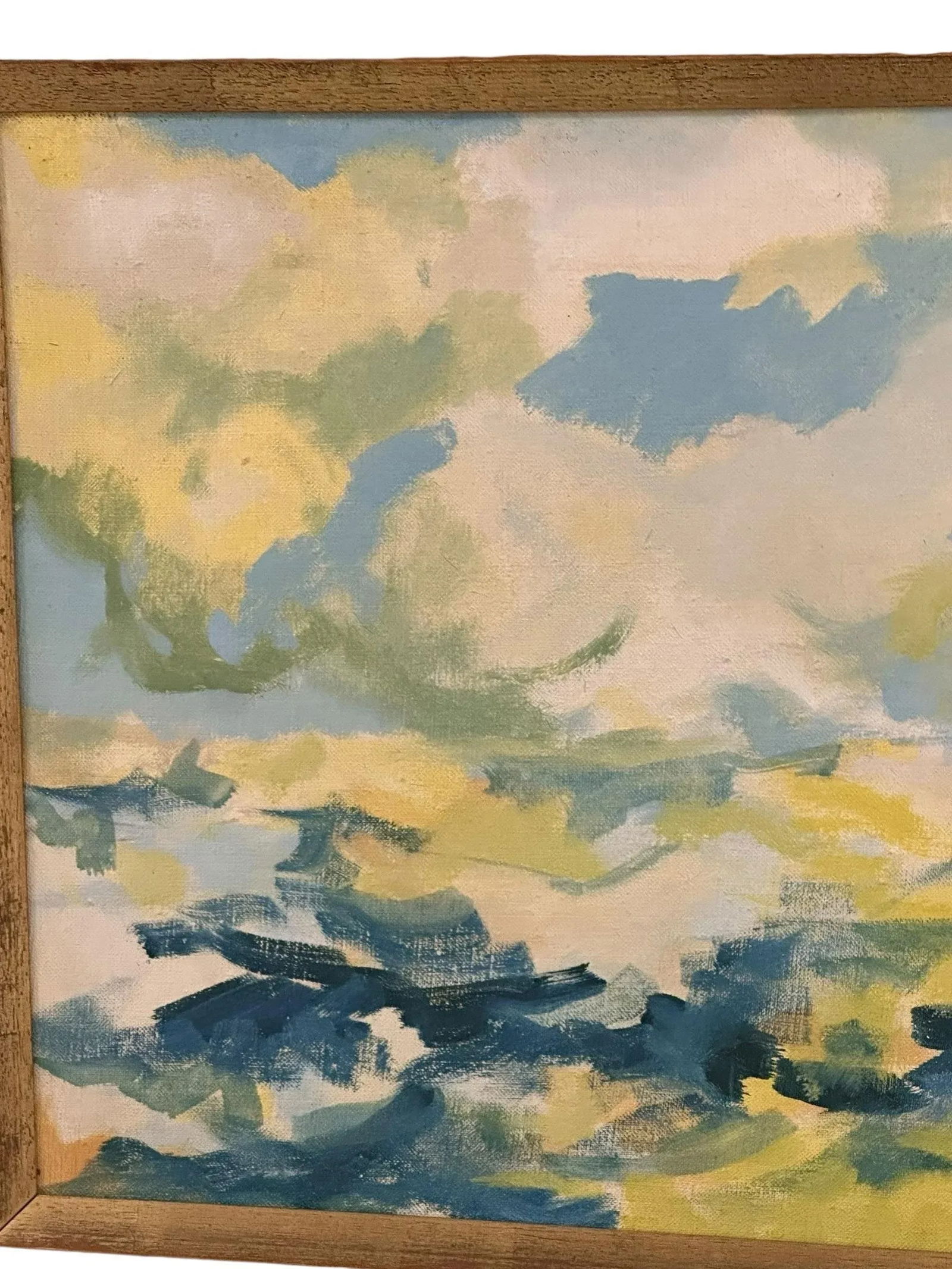 Large Framed Original Abstract Oil Painting of Sky - Unsigned - 3