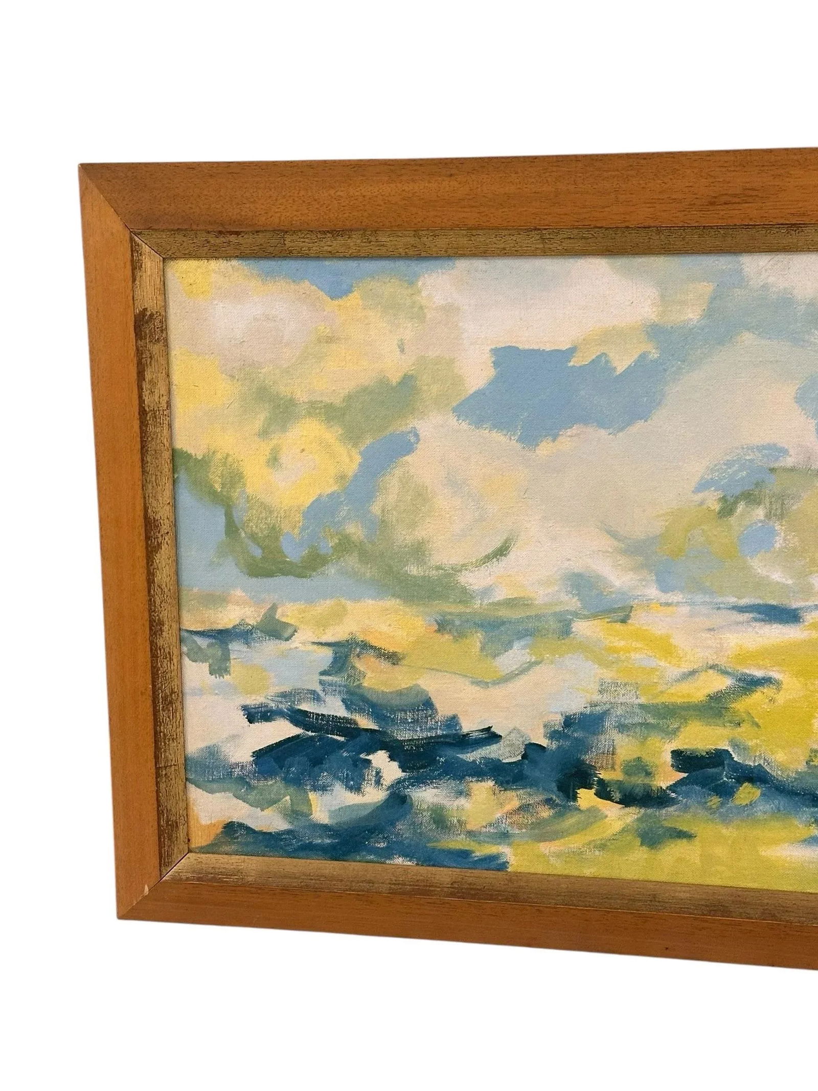 Large Framed Original Abstract Oil Painting of Sky - Unsigned - 4