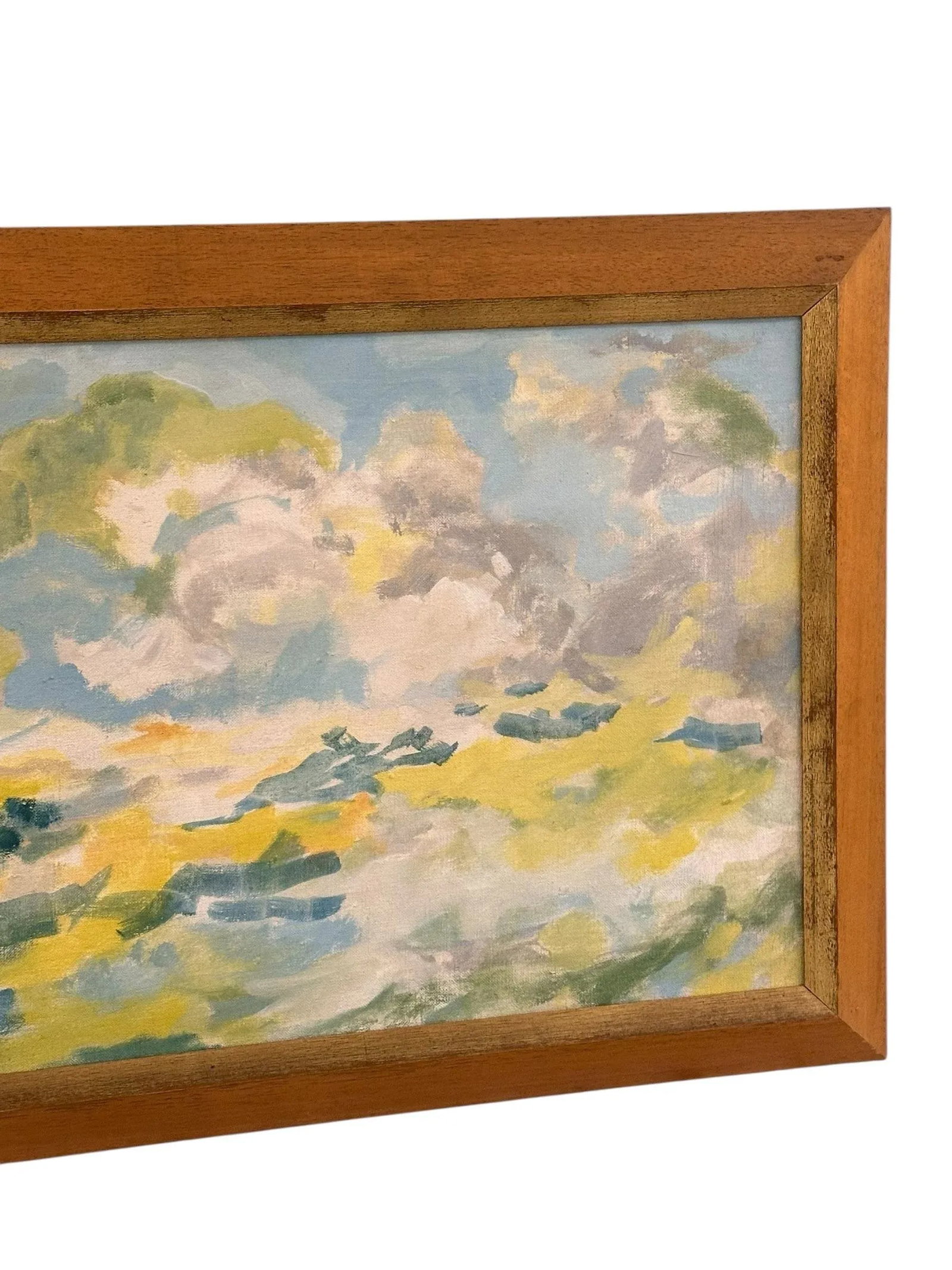Large Framed Original Abstract Oil Painting of Sky - Unsigned - 5