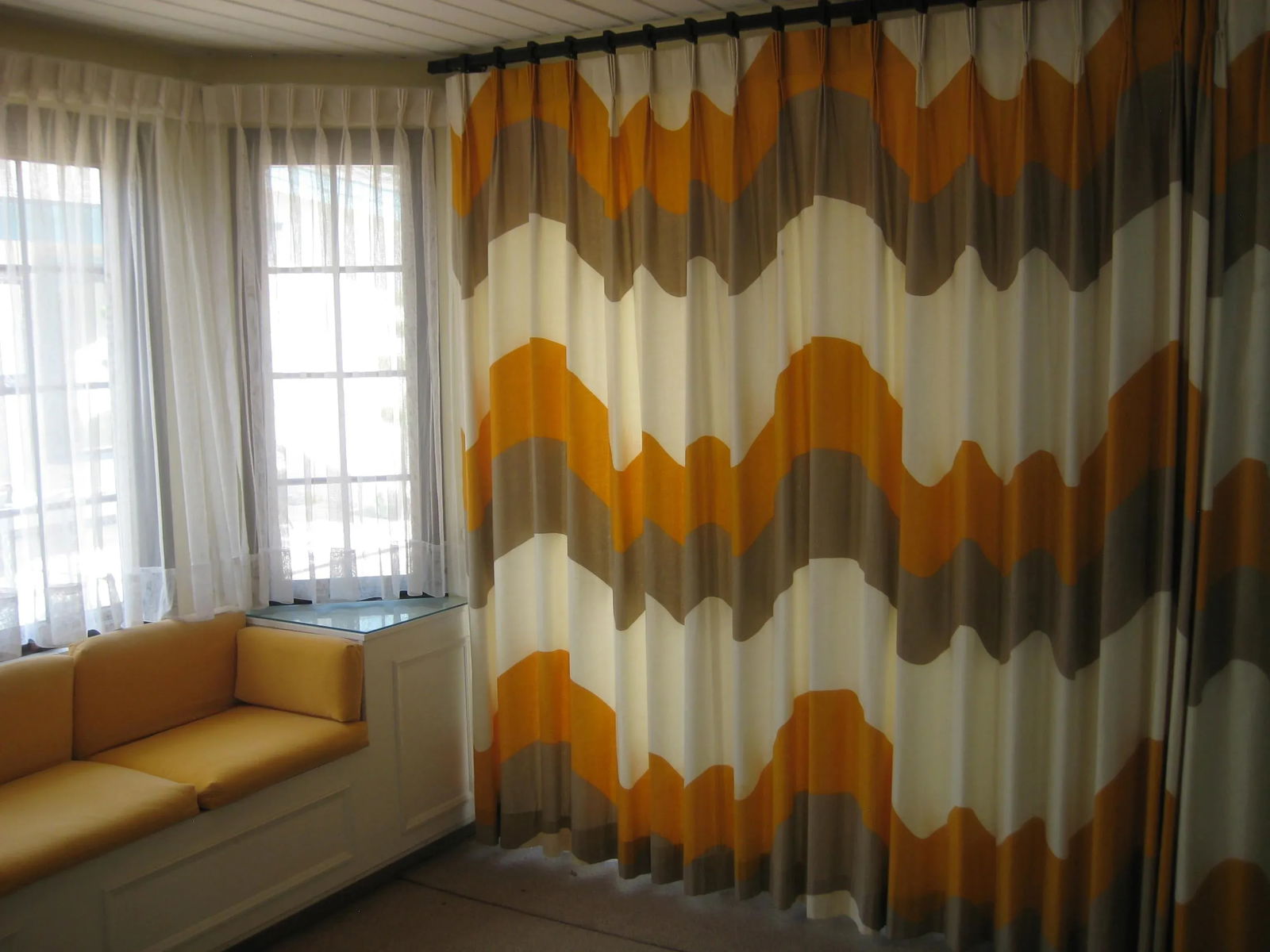 1967 Mid-Century Modern Curtains Drapes - a Pair - 2