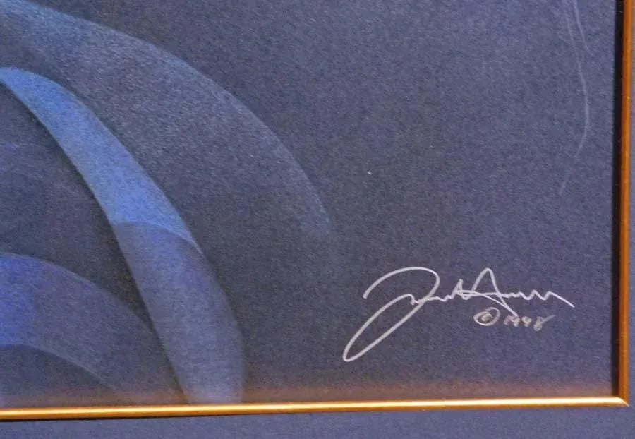 Frank Howell Lakota Blue Aura Serigraph on Paper Limited Edition Artwork Obo, Framed - 7