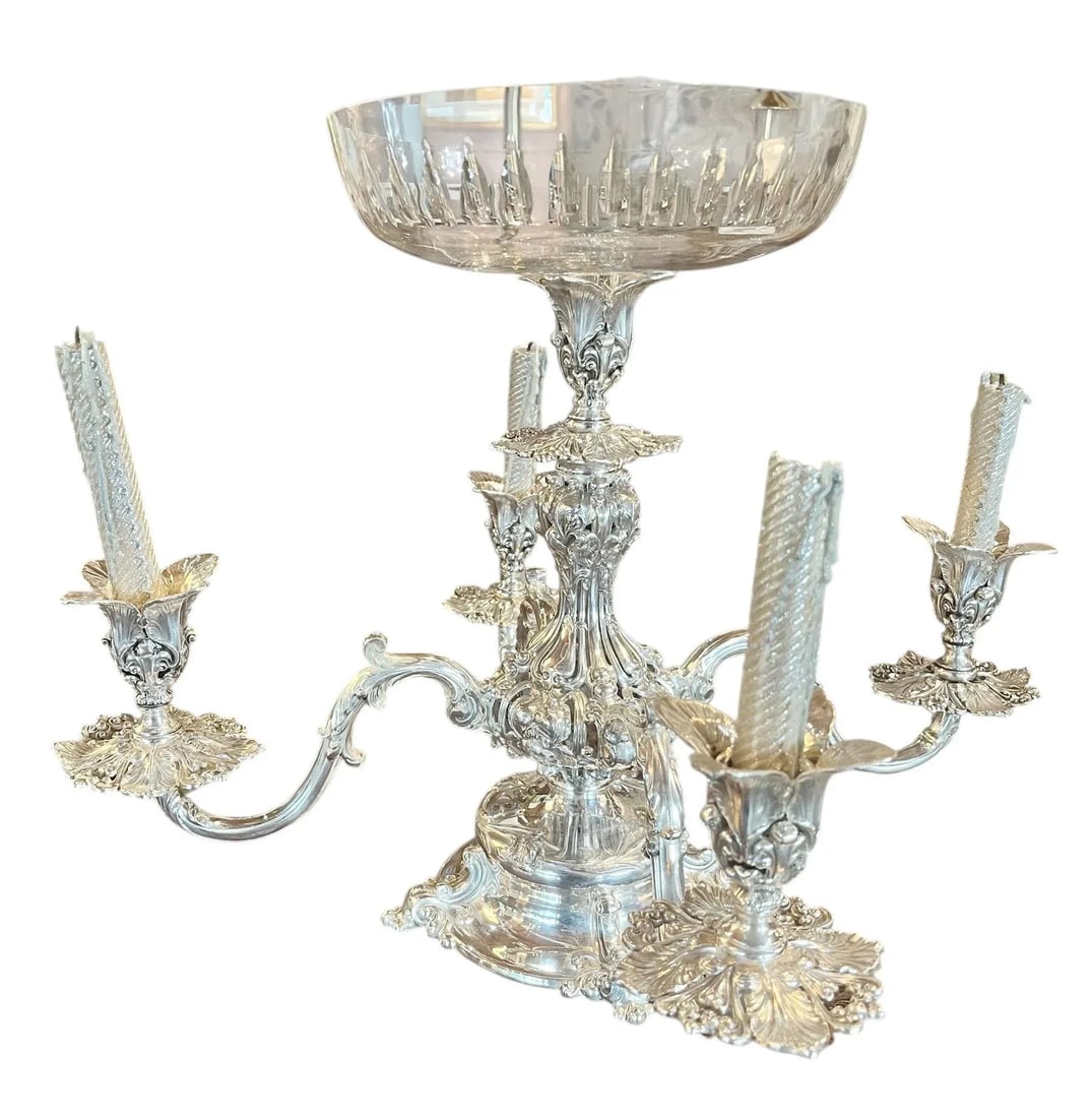 English Silver Plate Epergne - 5