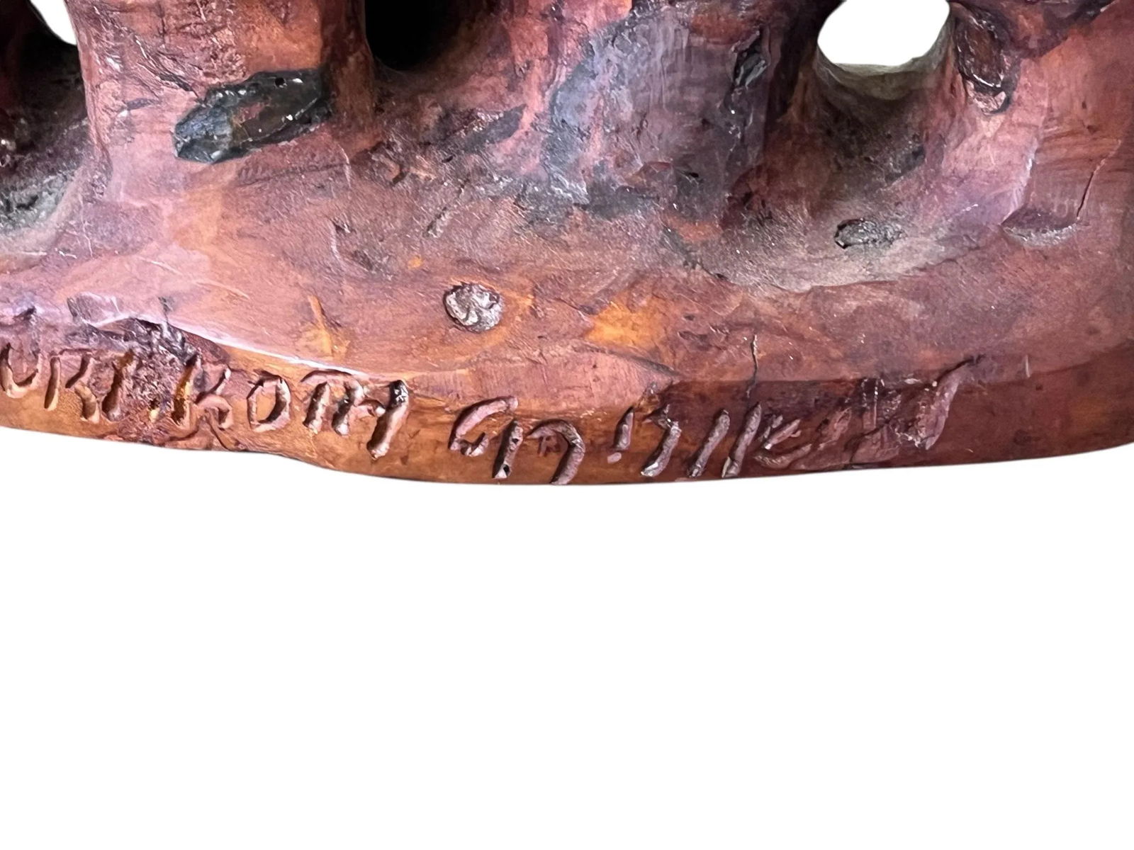 Uri Roth Original Olive Wood Hand Carved Sculpture 1971 - 7