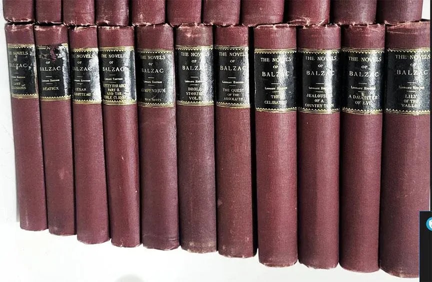 Antiquarian Book Set 32 Volumes the Novels of Balzac C1898 Le Library Edition. #635/1250 - English L - 5