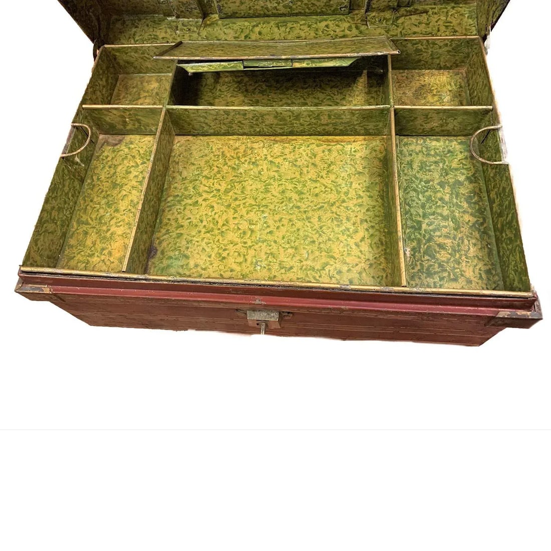 Antique Metal Manuscript Trunk Box - 5