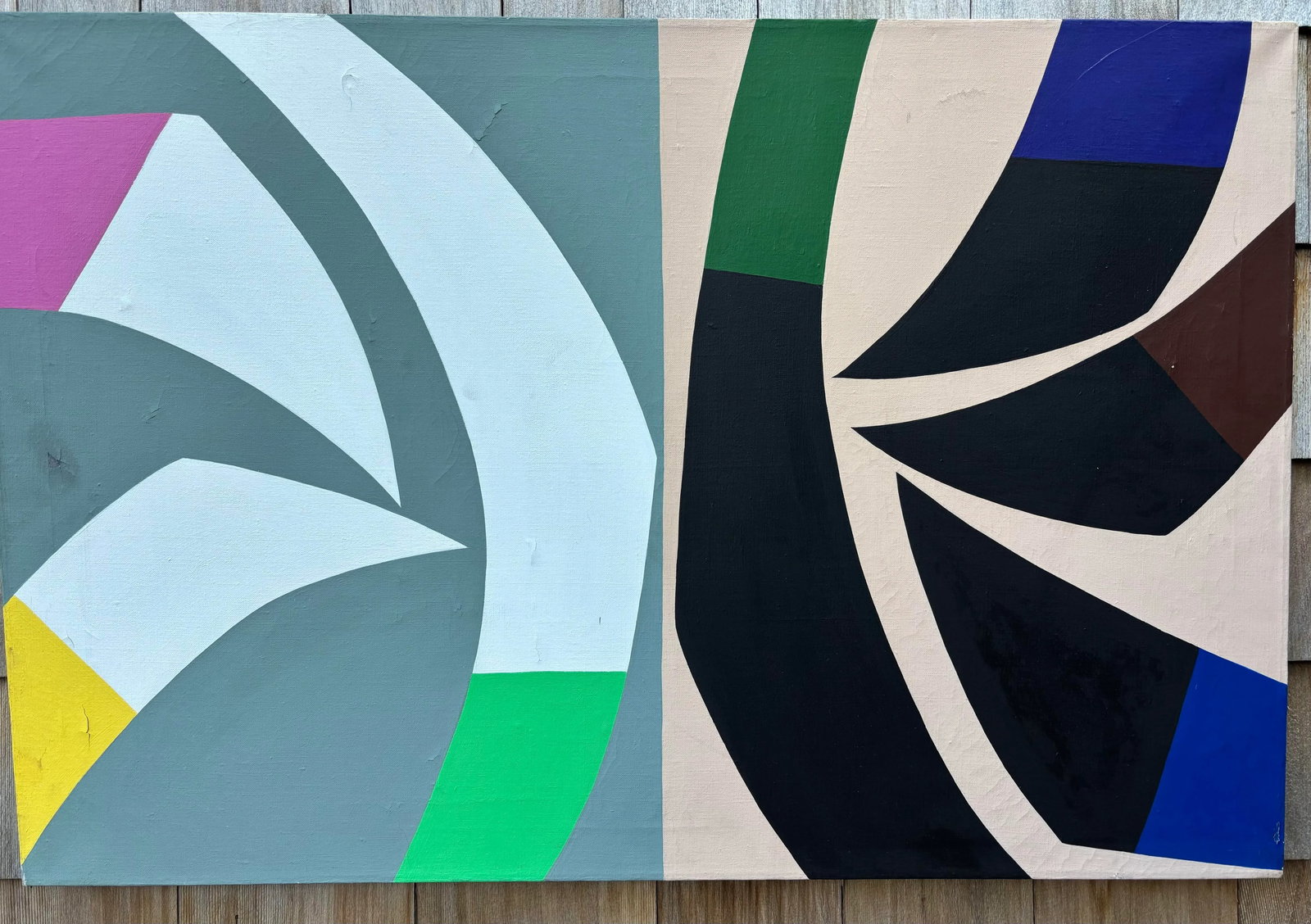 1960s Abstract Painting Titled "Two Seasons" by Achi Sullo - 9