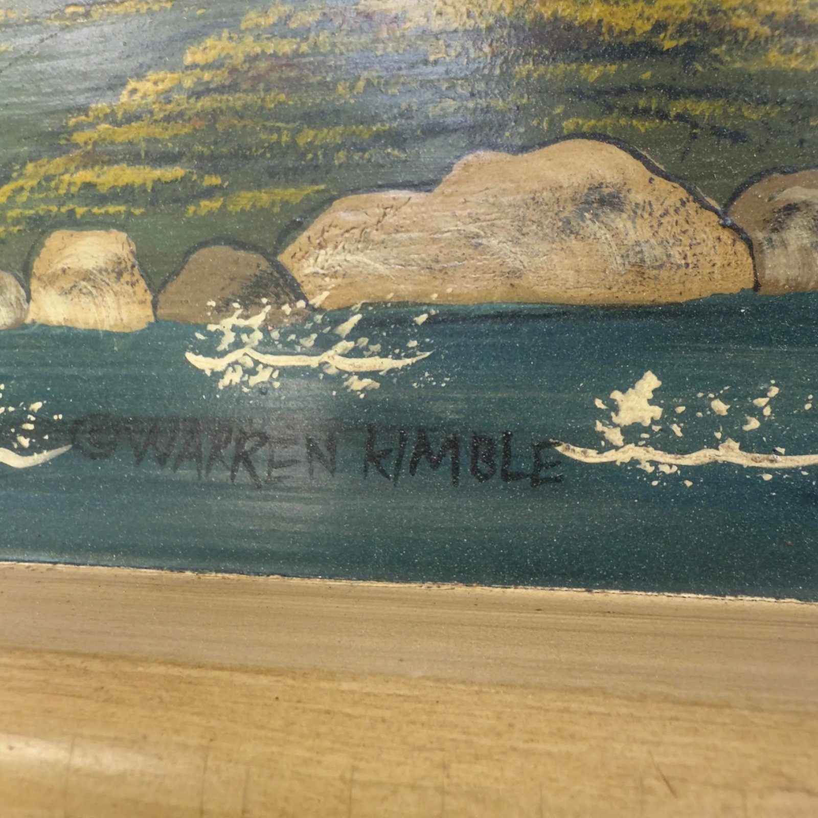 Vintage Late 20th Century Nautical Folk Art Trumeau Wall Mirror, Artist Signed - 11