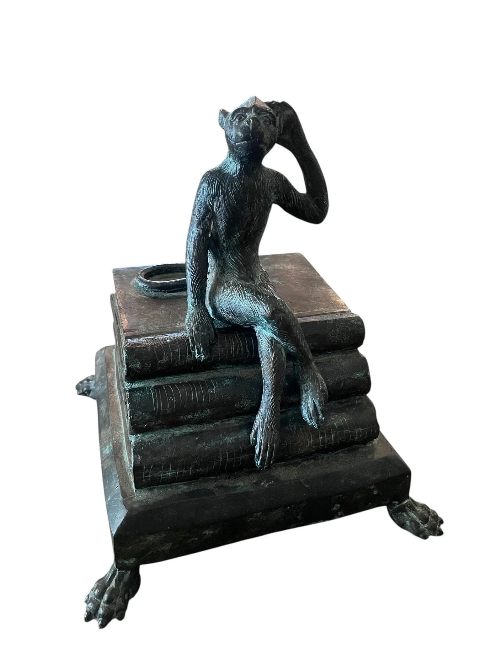 1980s Maitland Smith Seated Monkey Bronze Box - 4