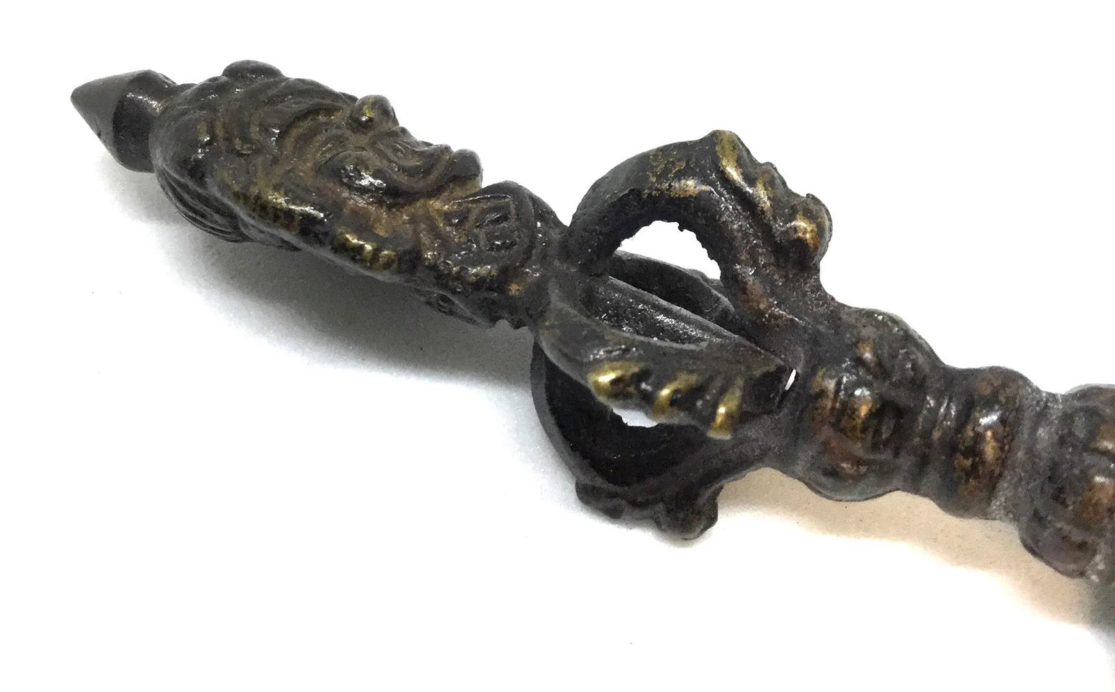 Antique Tibet Bronze Vajrakila Dagger/ Vajra Dorje - 4