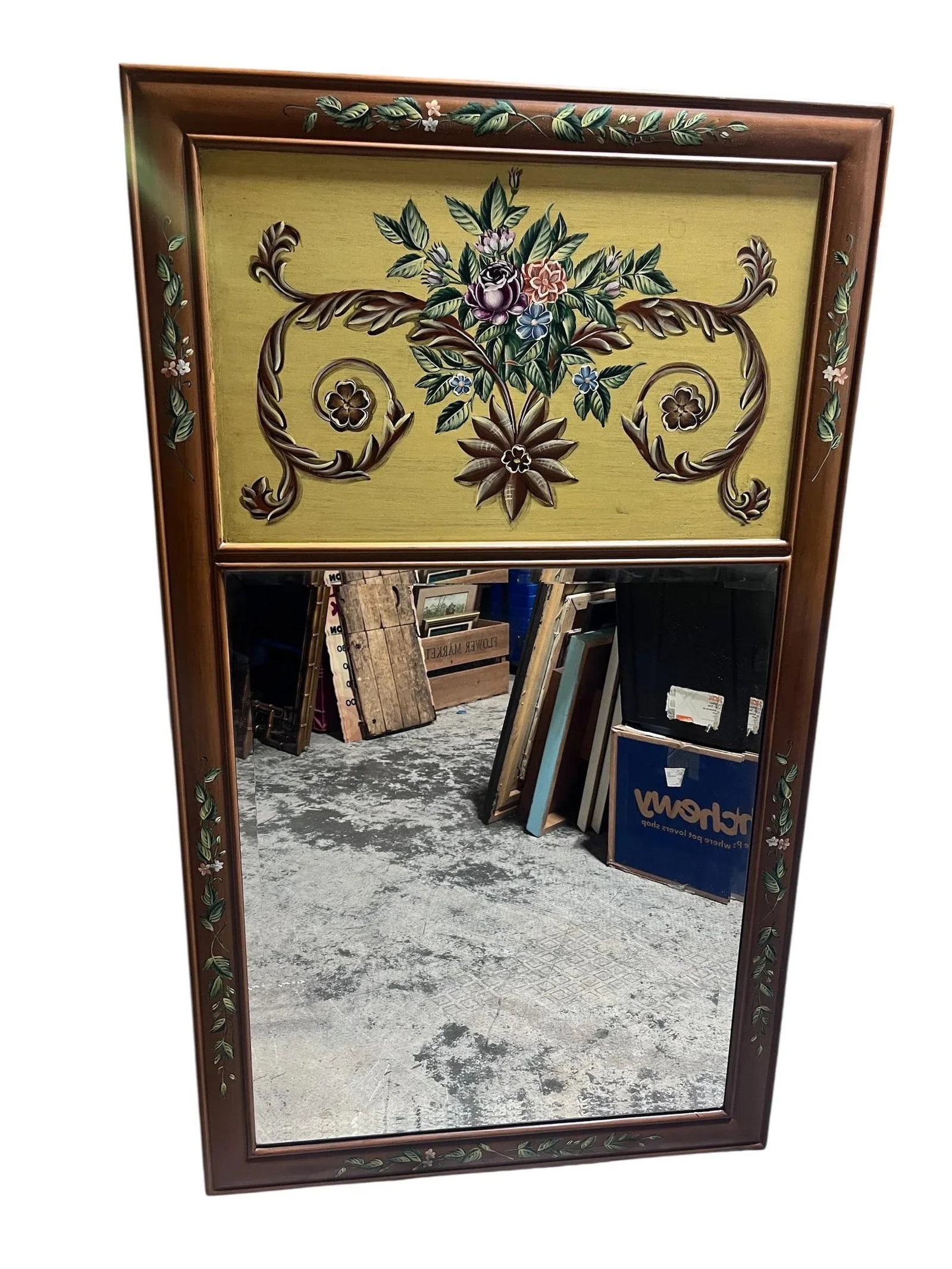 Hilda Flack Large Hand Painted Wall Mirror - 3