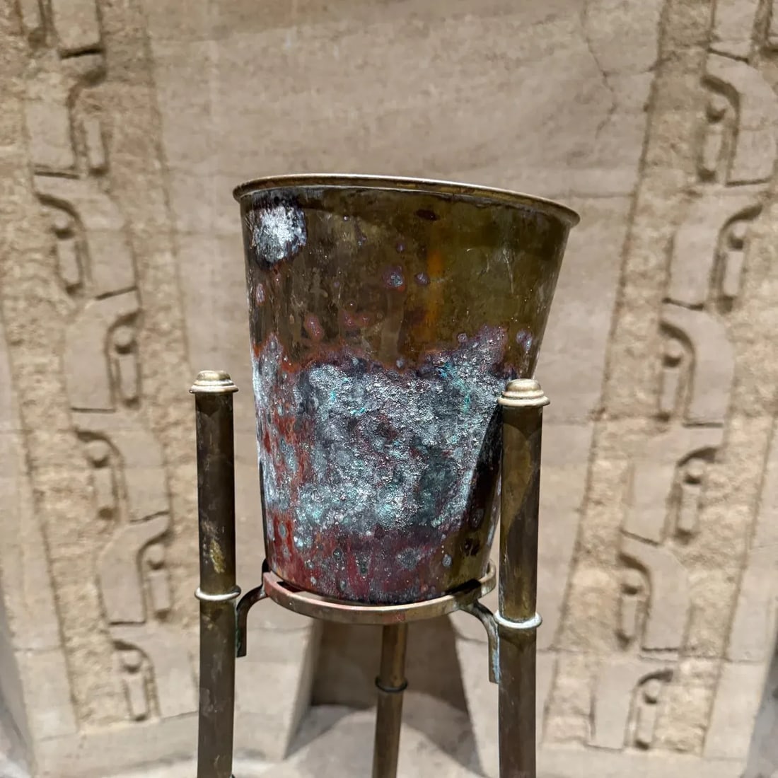 French Hollywood Regency Tripod Brass Planter Stand - 2