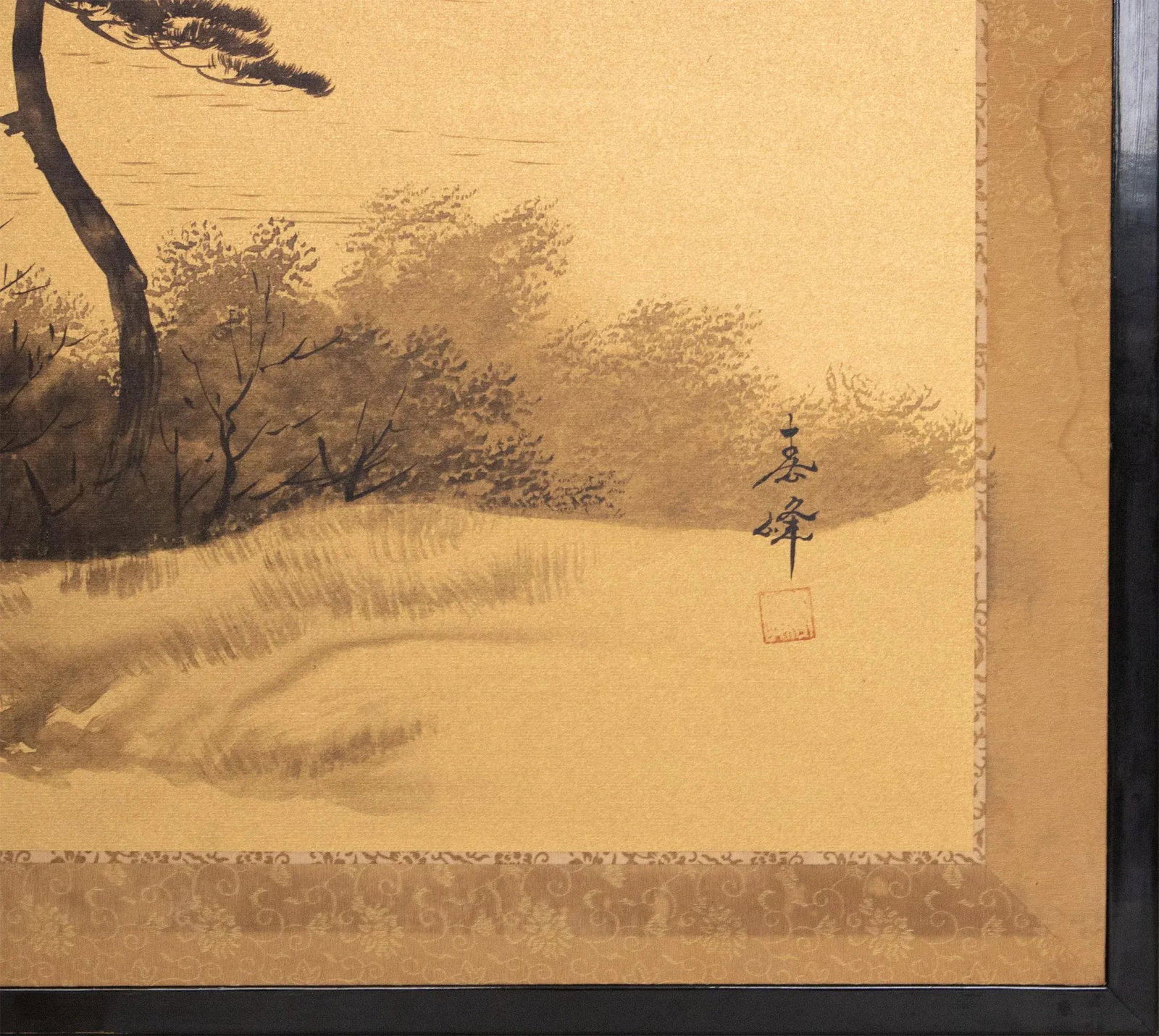 1950-1960s ShÅwa Era Japanese Byobu Screen "Landscape With Pine Trees" - 9
