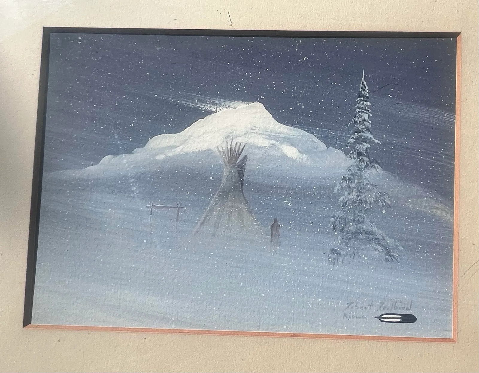 1960s Kiowa Native American Painting by Robert Redbirds Sr. - 2