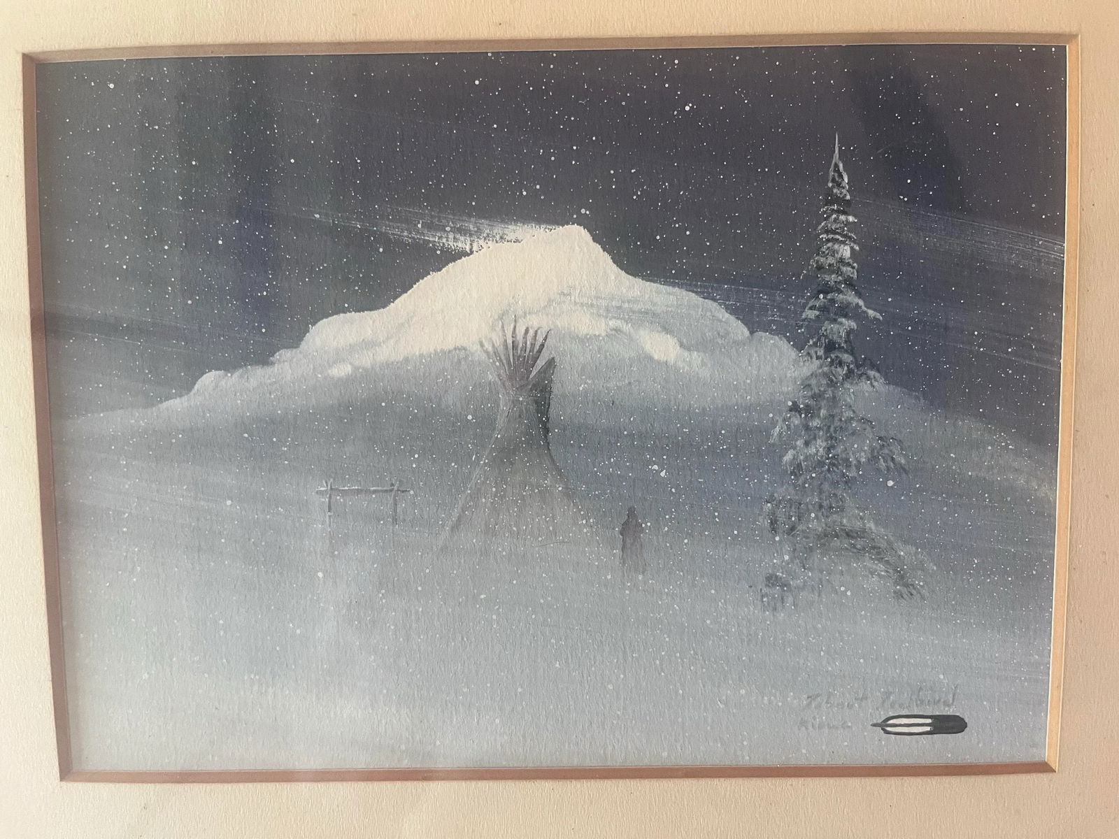 1960s Kiowa Native American Painting by Robert Redbirds Sr. - 5