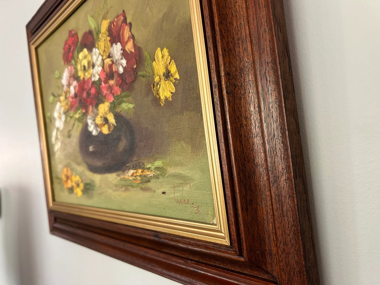 Vintage Original Oil Painting - Mixed Bouquet - Signed and Dated 1973 - 4