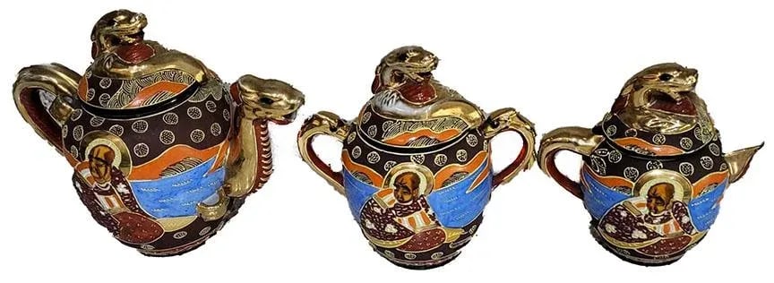 Antique Hand Painted Nippon Bone China Empress & Advisors TeaSet- 17 PCS - 4