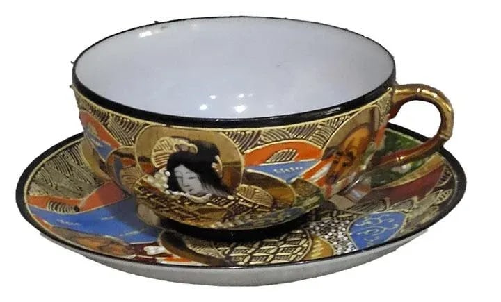 Antique Hand Painted Nippon Bone China Empress & Advisors TeaSet- 17 PCS - 7