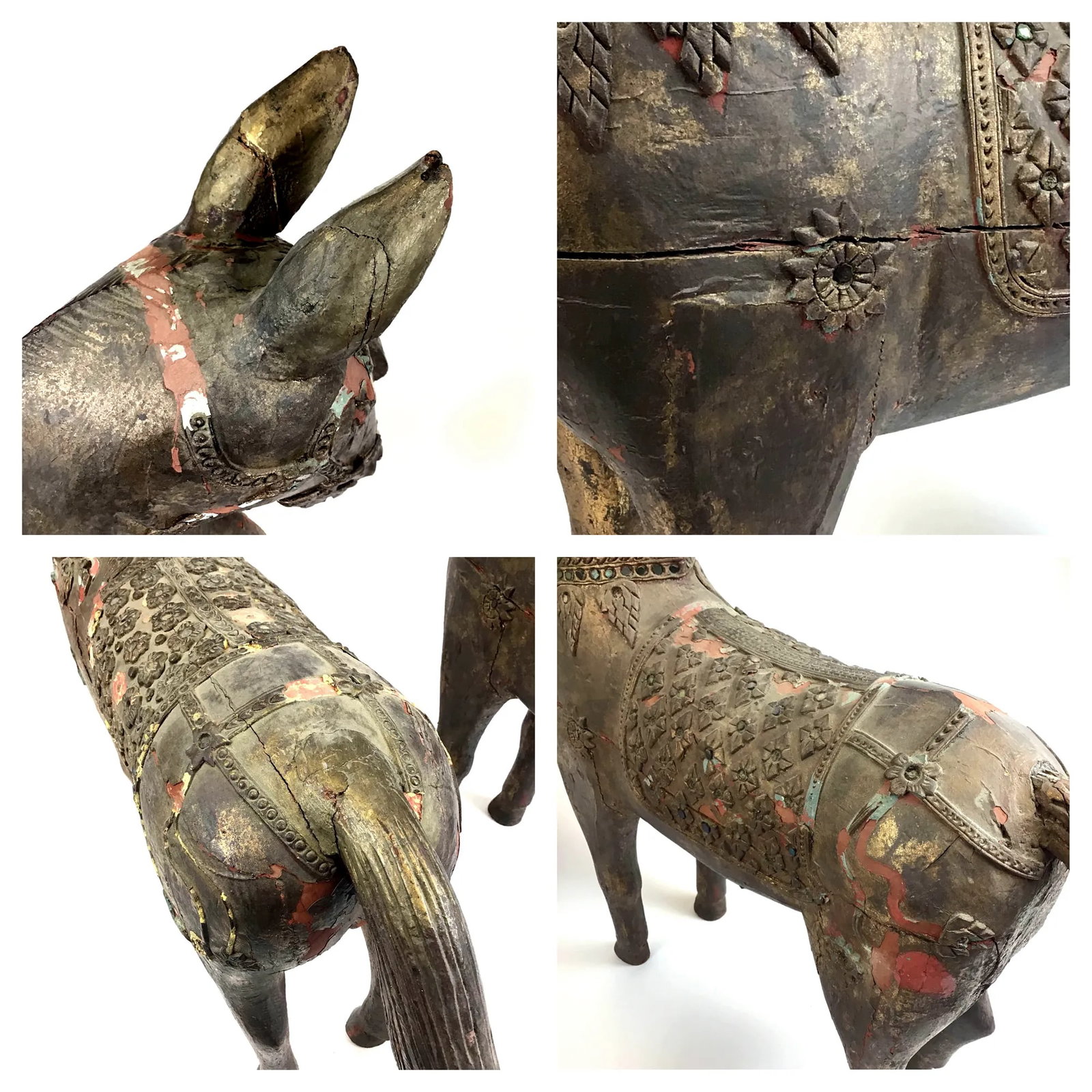 Museum Tibetan Wood Horses - a Pair - 9