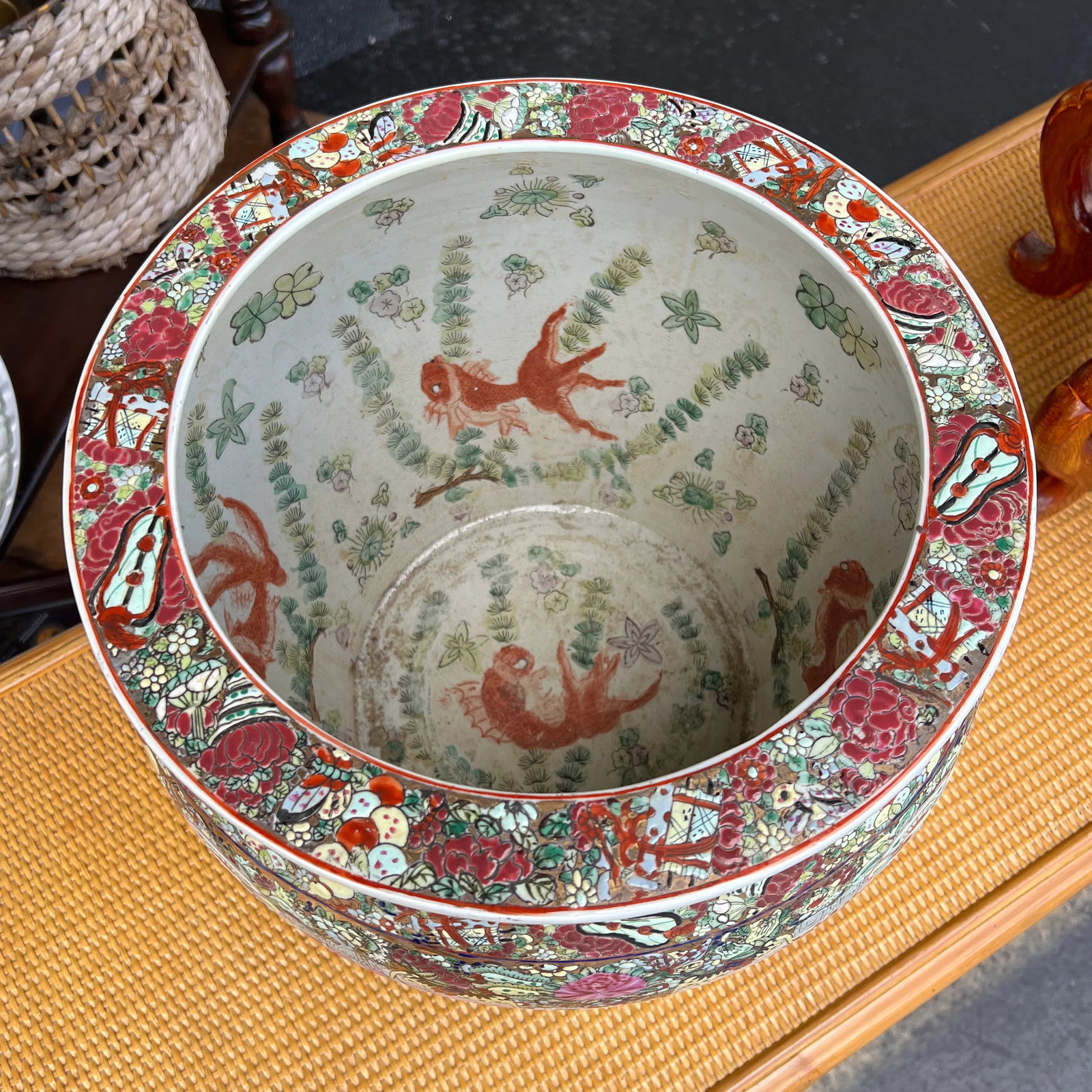 Mid Century Asian Fish Bowl Planter - 10