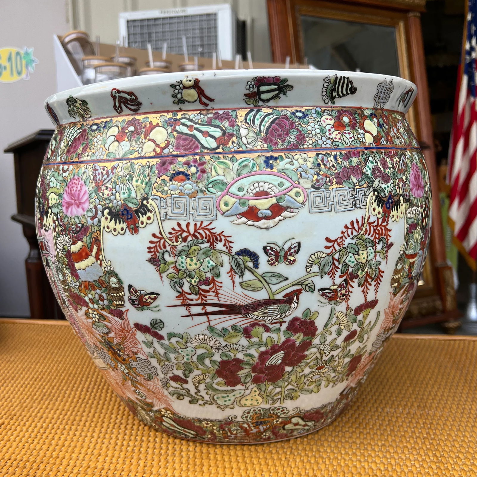 Mid Century Asian Fish Bowl Planter - 2