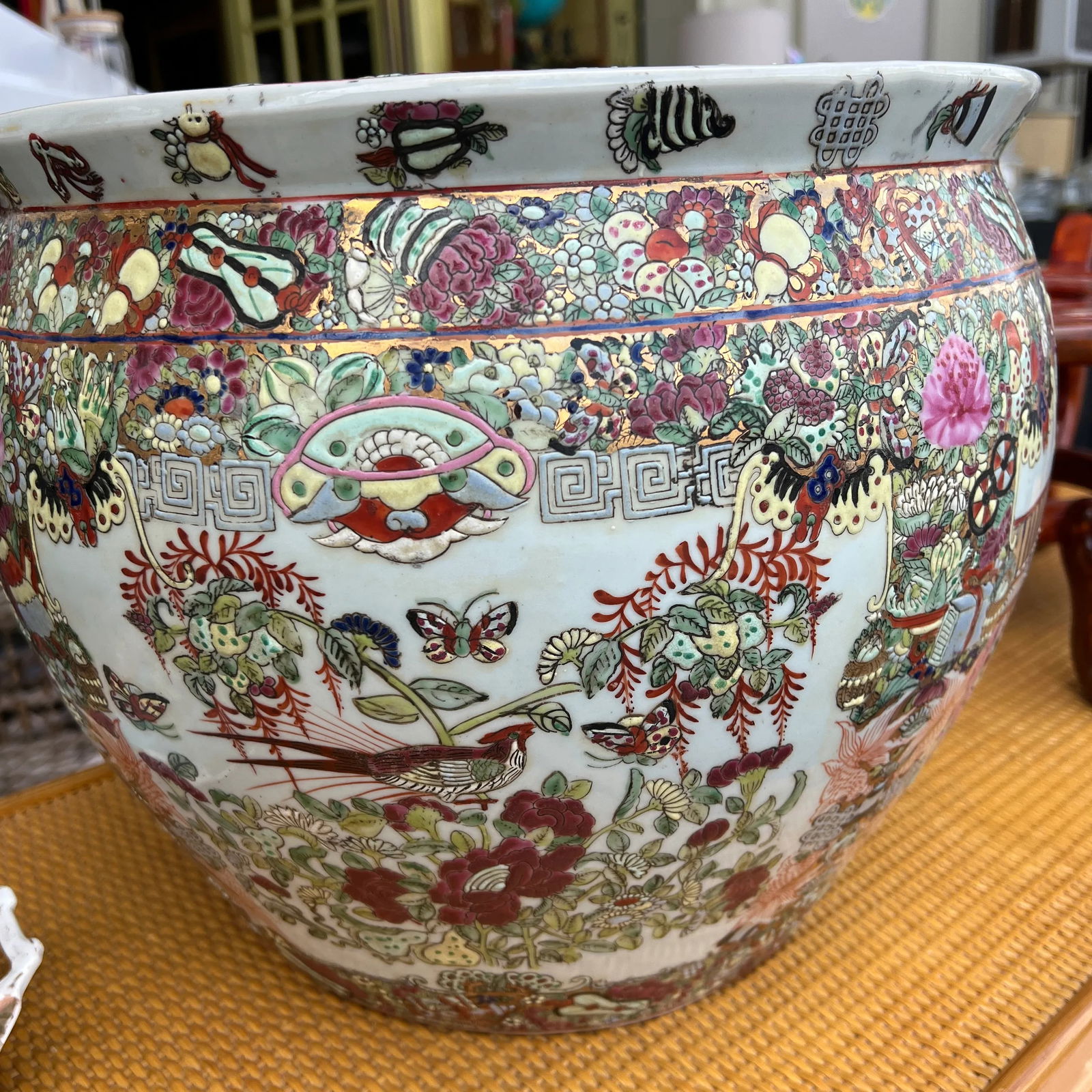 Mid Century Asian Fish Bowl Planter - 7