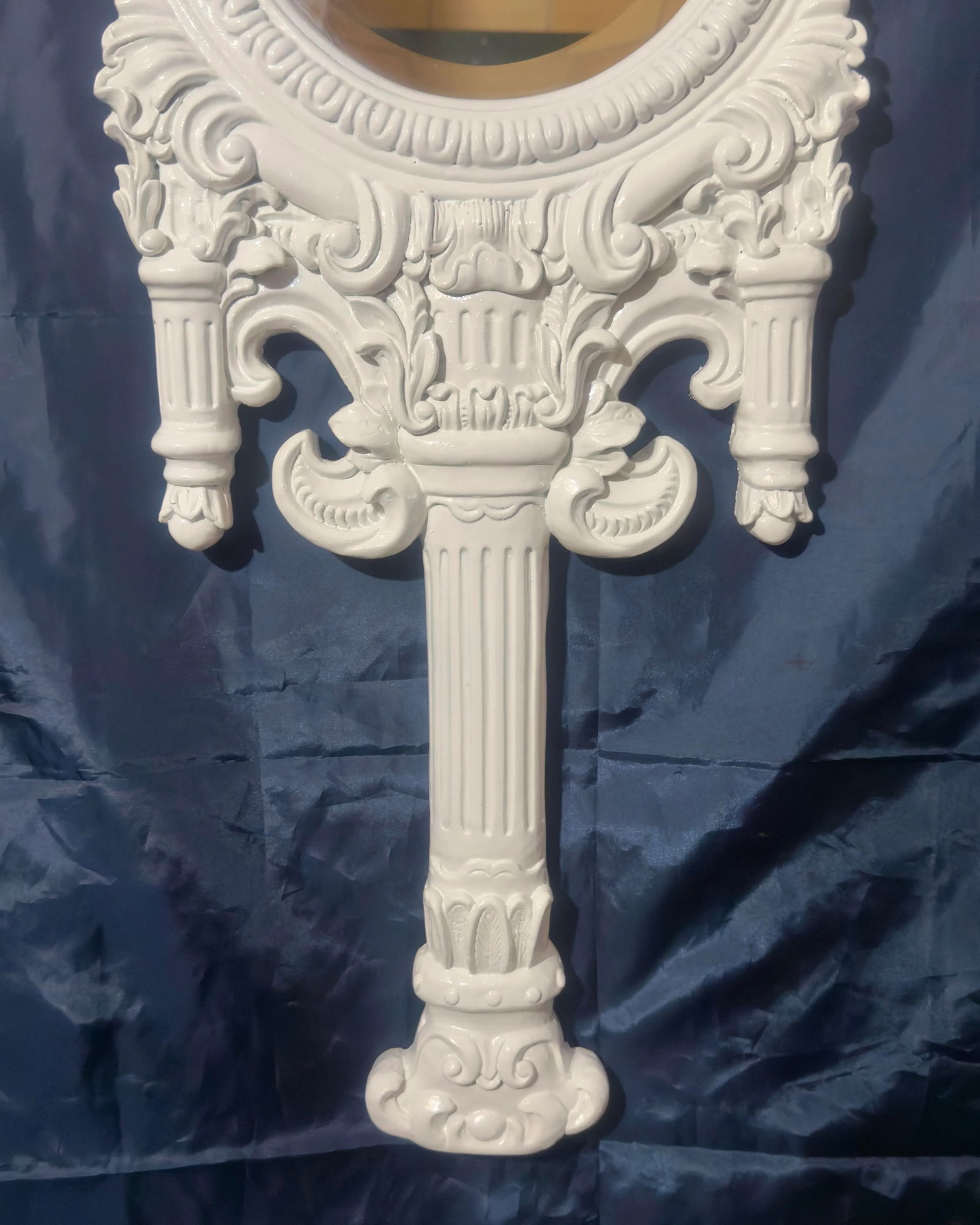Vintage Palm Beach Regency Gloss White French Rococo Revival Wall Mirror in Gampel-Stoll Style - New - 3