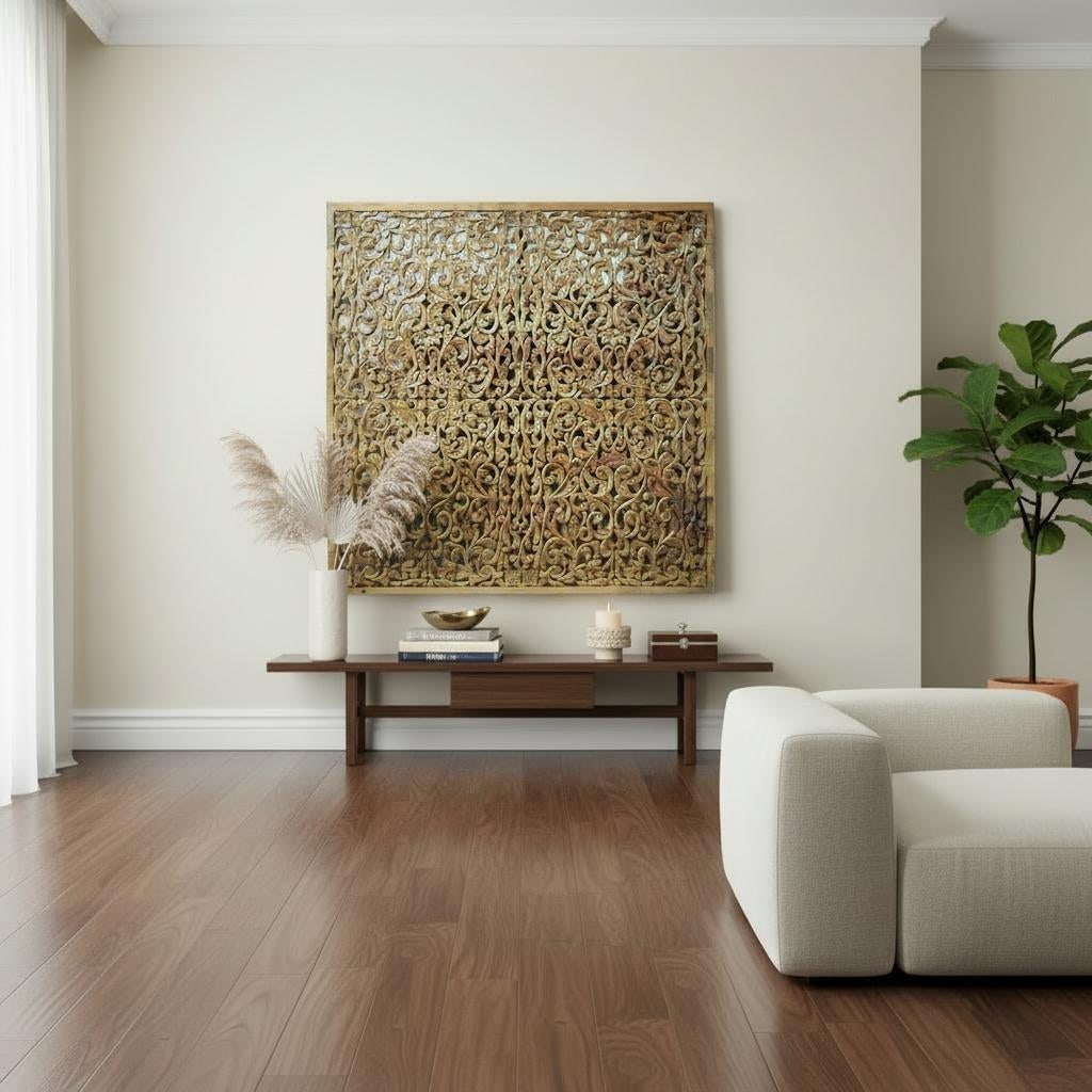 Handmade Hand Carved Wall Panel | Entryway Living Room Decorative Wall Hanging | Farmhouse Squire Pa - 4