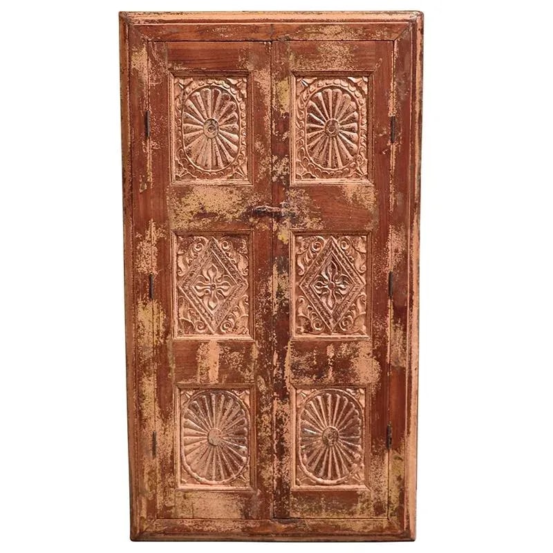 Farmhouse Handmade Hand Carved Window | Distressed Unique Decorative Wall Panel | Unique Wall Hangin - 6