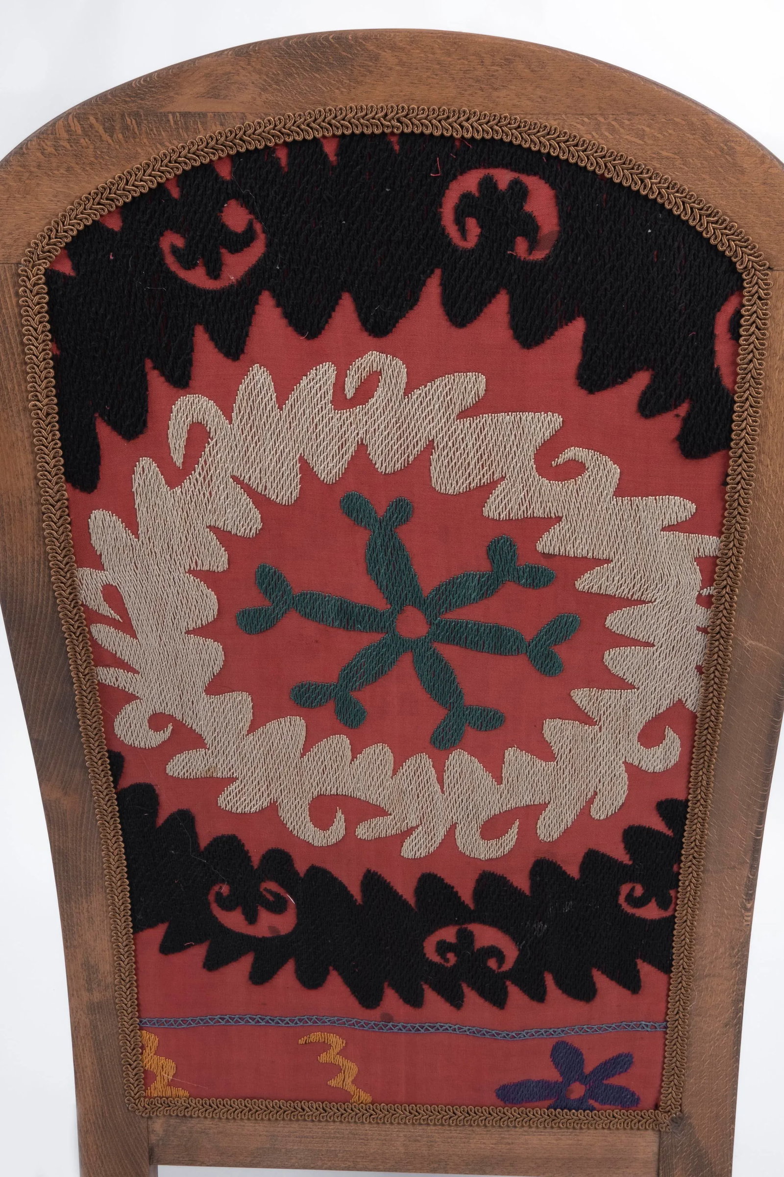 Suzani Embroidered Red Chair - 11