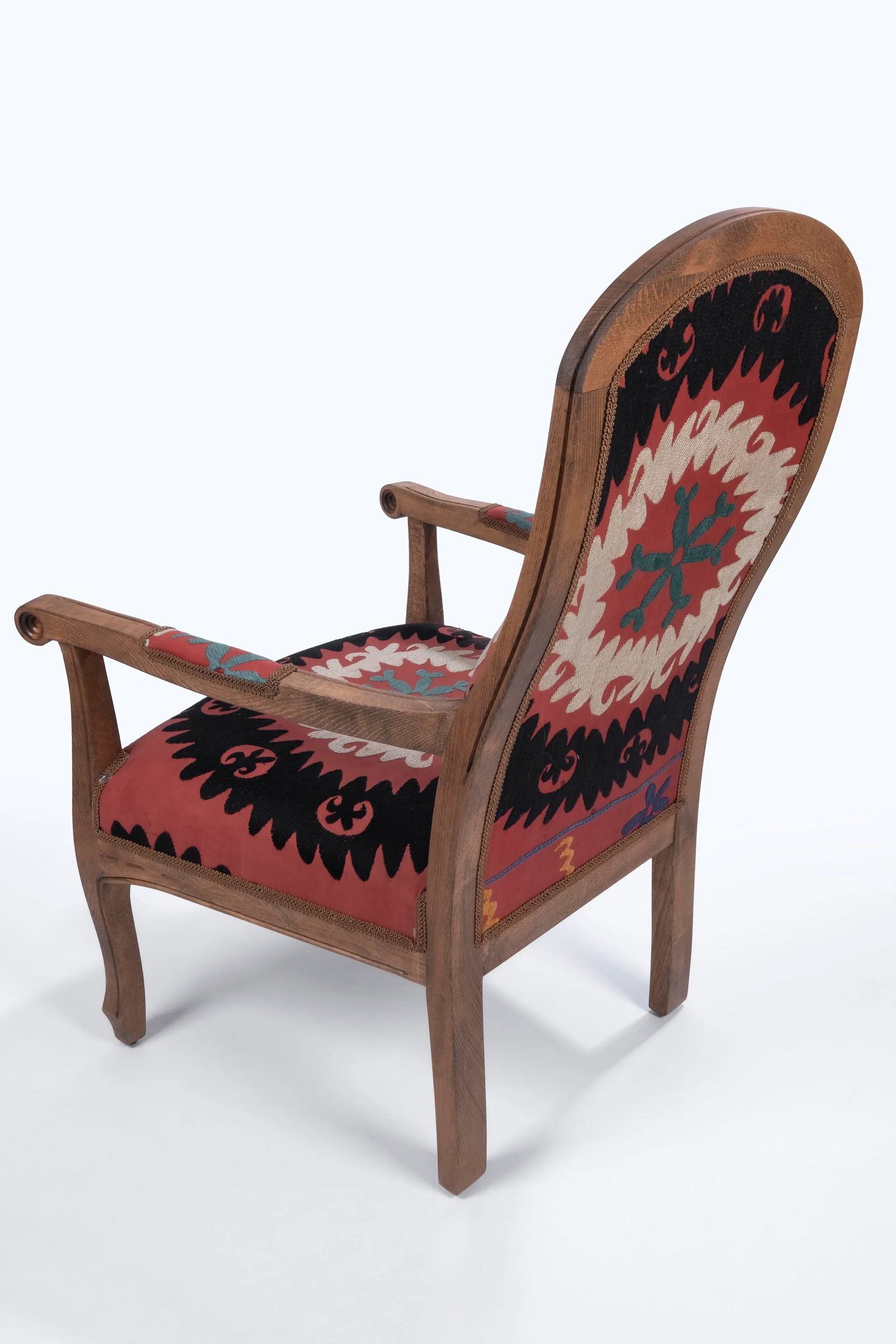 Suzani Embroidered Red Chair - 3