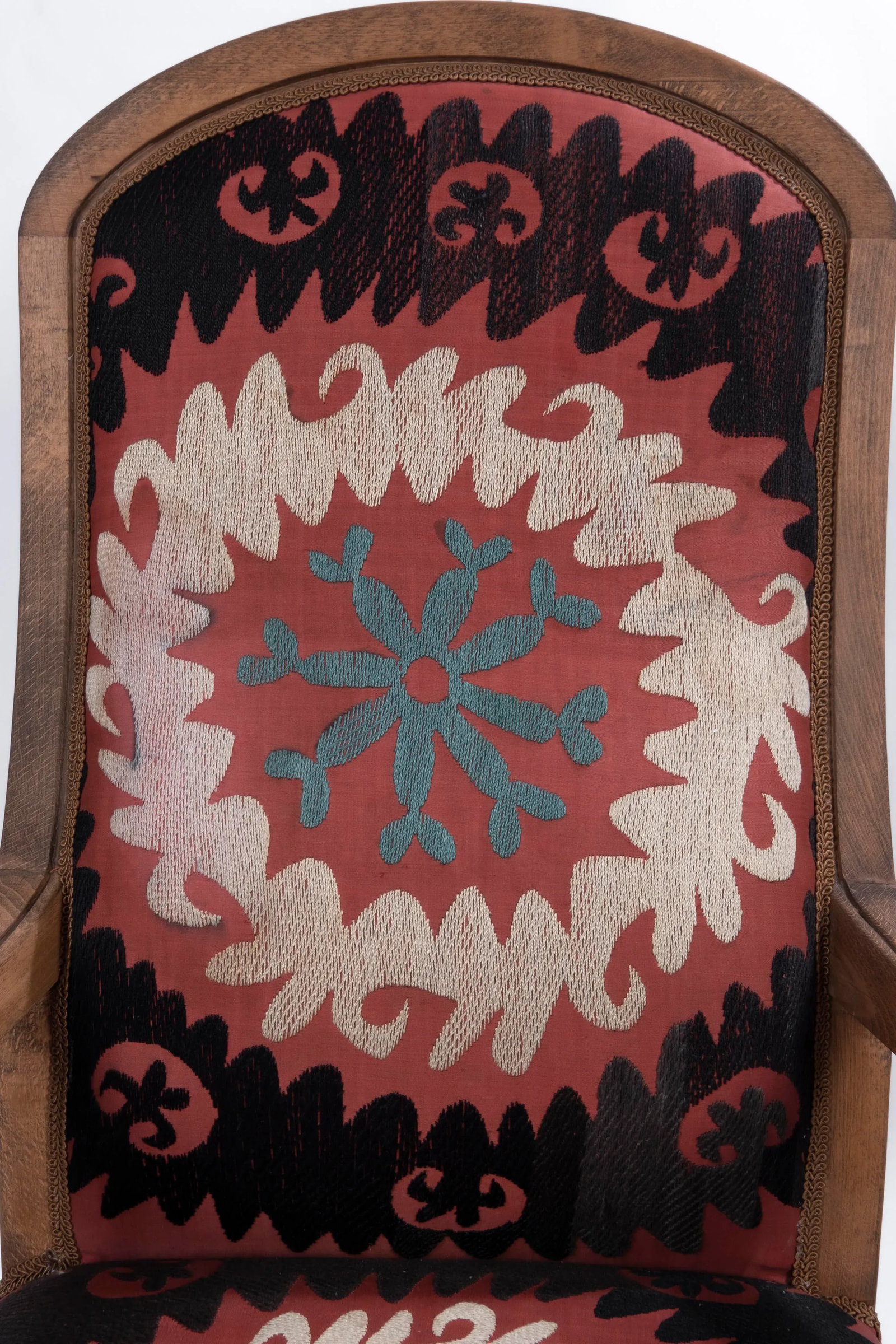 Suzani Embroidered Red Chair - 9