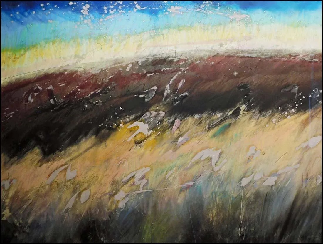 1990s Mark Dickson Untitled Mix Media Pastel and Watercolor Abstract Hand Signed - 2