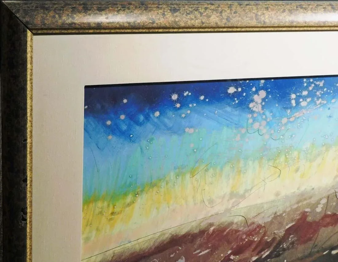 1990s Mark Dickson Untitled Mix Media Pastel and Watercolor Abstract Hand Signed - 4