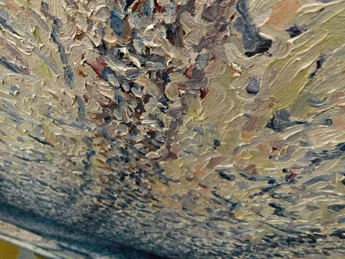 1980s Scott Nellis Untitled Original Oil on Board Hand Signed Fined Art - 4