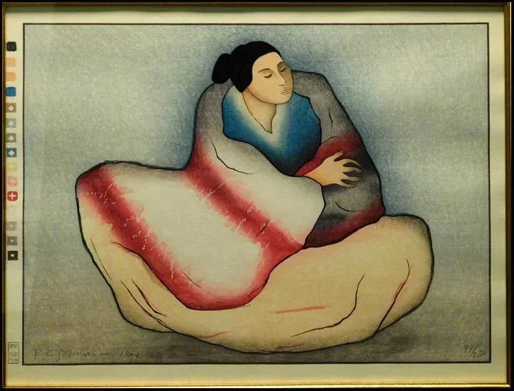 1982 R.C. Gorman "Monica" Hand Signed Woodblock Printed in Tokyo, Japan, Custom Framed - 2