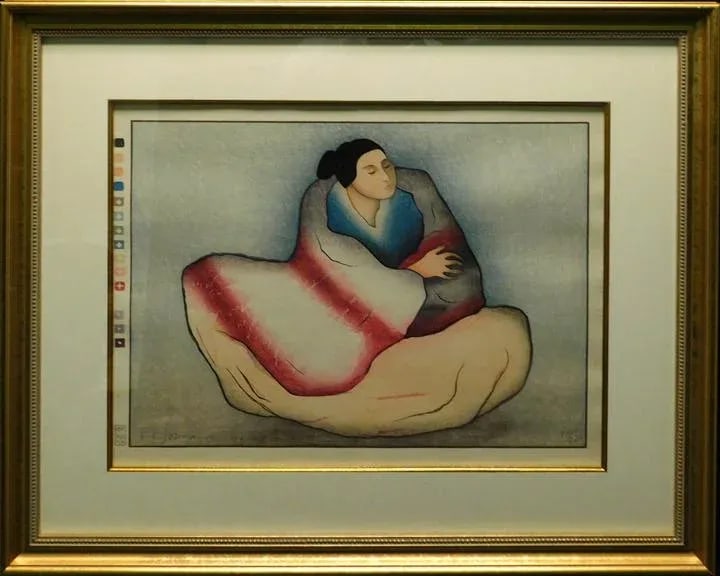 1982 R.C. Gorman "Monica" Hand Signed Woodblock Printed in Tokyo, Japan, Custom Framed - 6