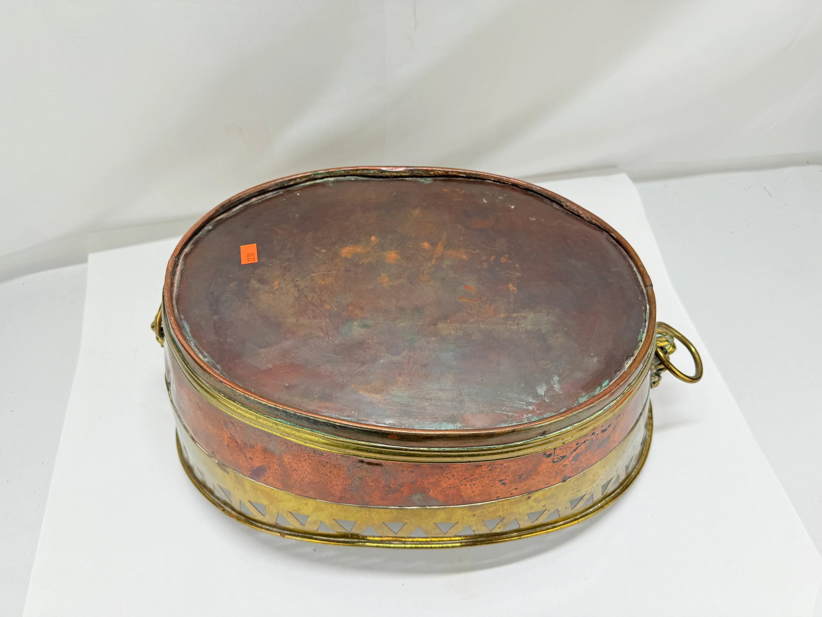 English 19th Century, Copper and Brass Jardinière or Wine Cooler W/ Lion Mounts - 8