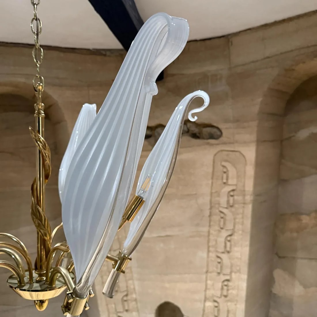 Murano Hanging Chandelier 5 Arms Seguso Franco Luce - 2