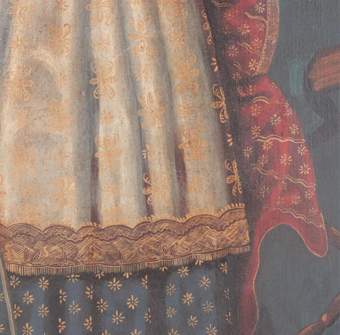 Oil Painting on Canvas Spanish Colonial School 19th Century Saint Catherine of Alexandria - 5