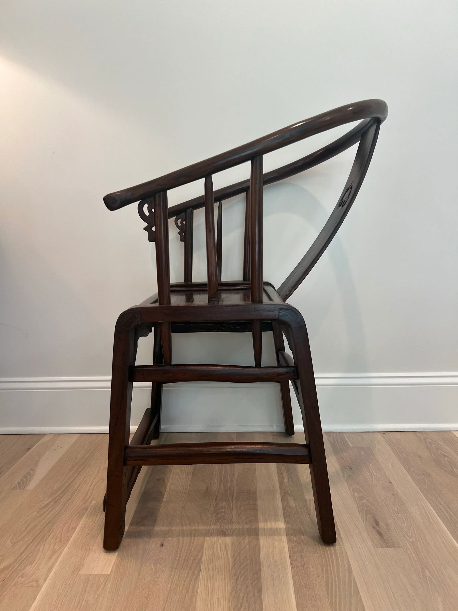 Qing Dynasty Horseshoe Backed Armchairs Matching Pair - 5