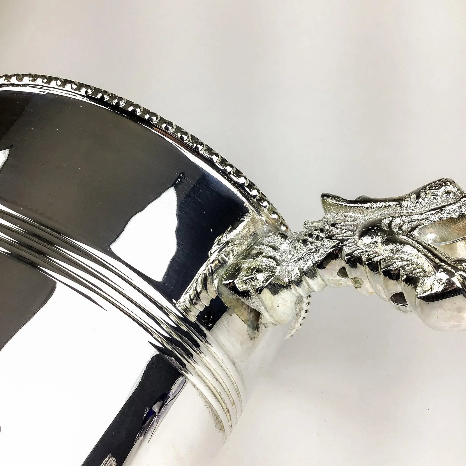 Dragon Handles Silver Plate Ice Bucket - 10