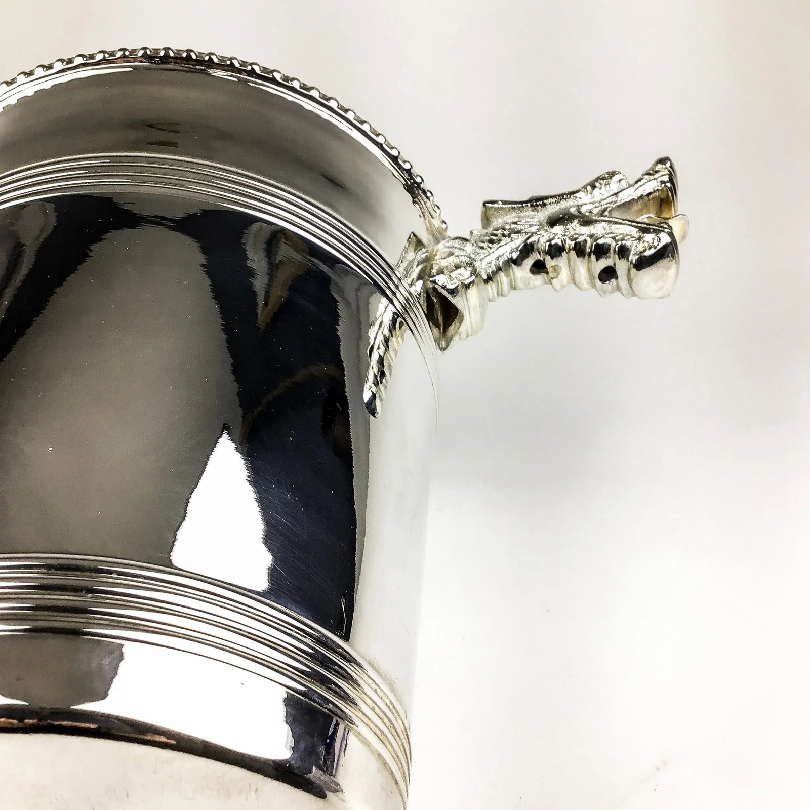 Dragon Handles Silver Plate Ice Bucket - 11