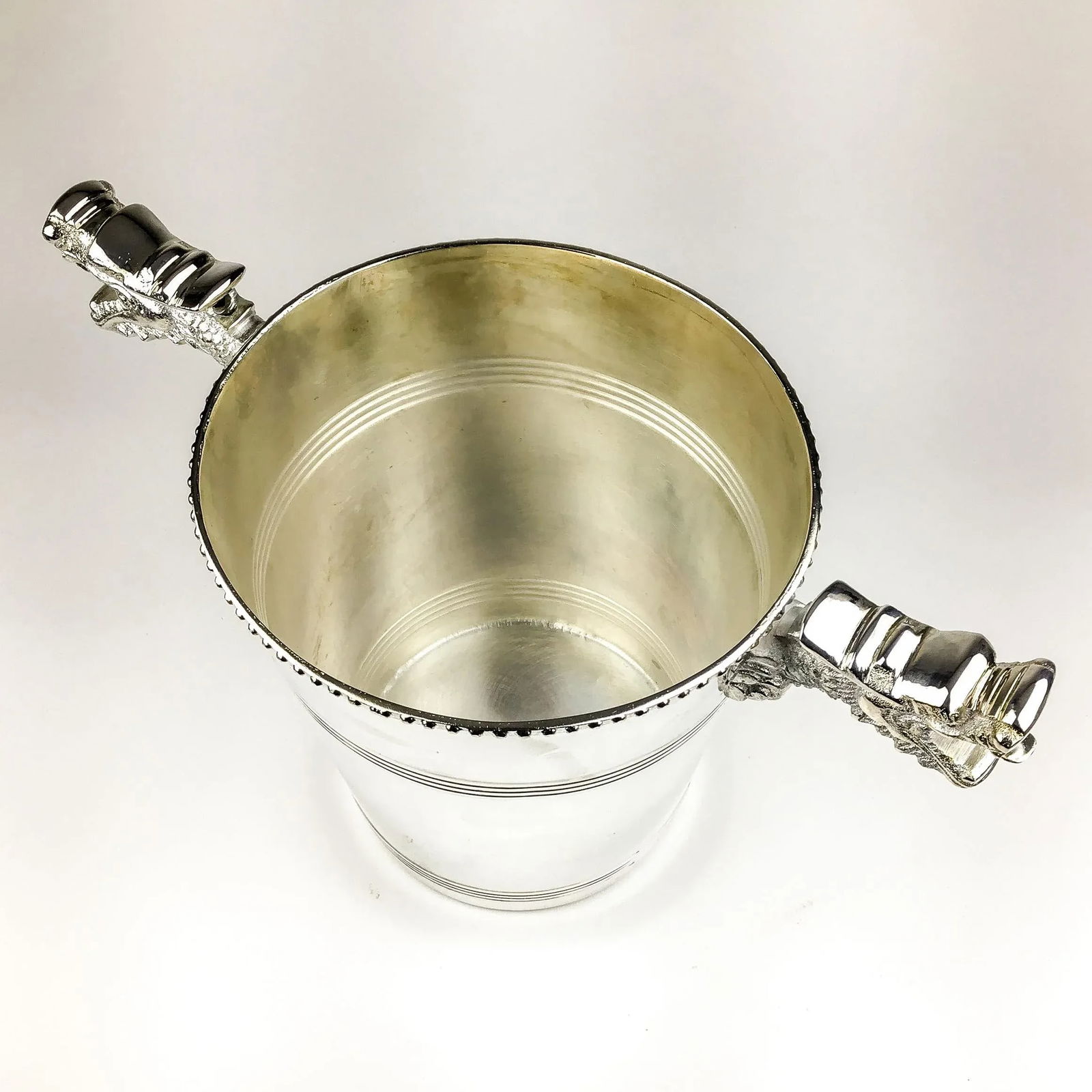 Dragon Handles Silver Plate Ice Bucket - 2