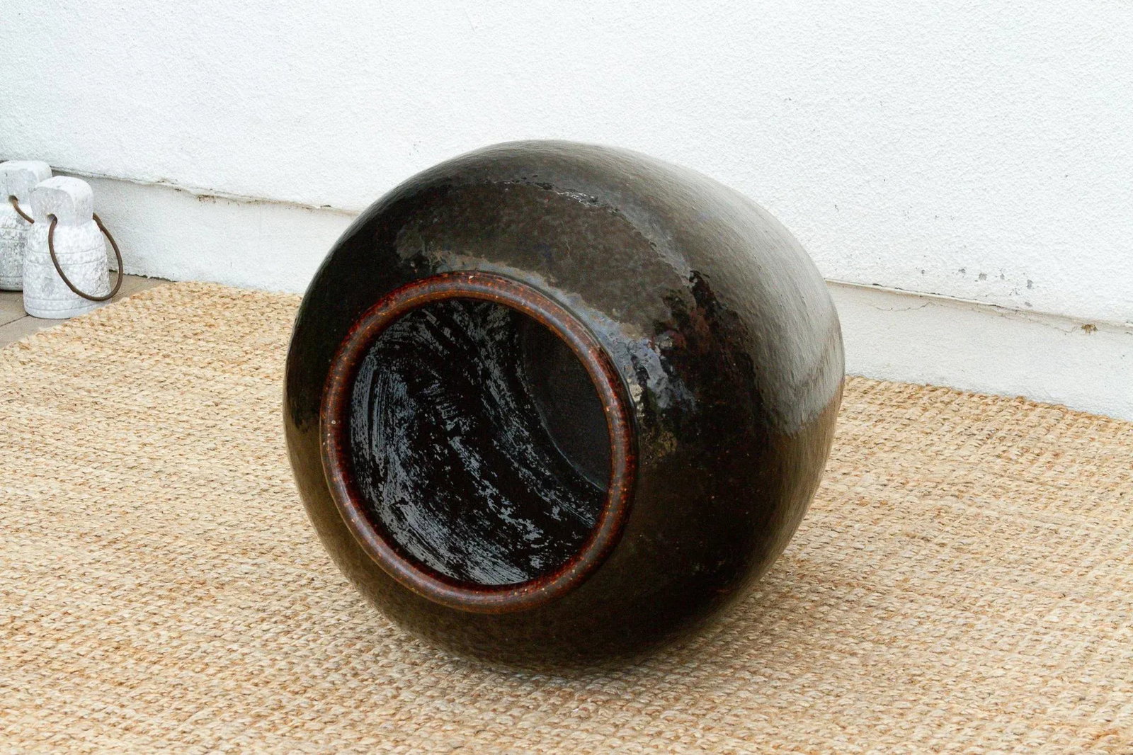 Large Caramel Glaze Martaban Jar - 5