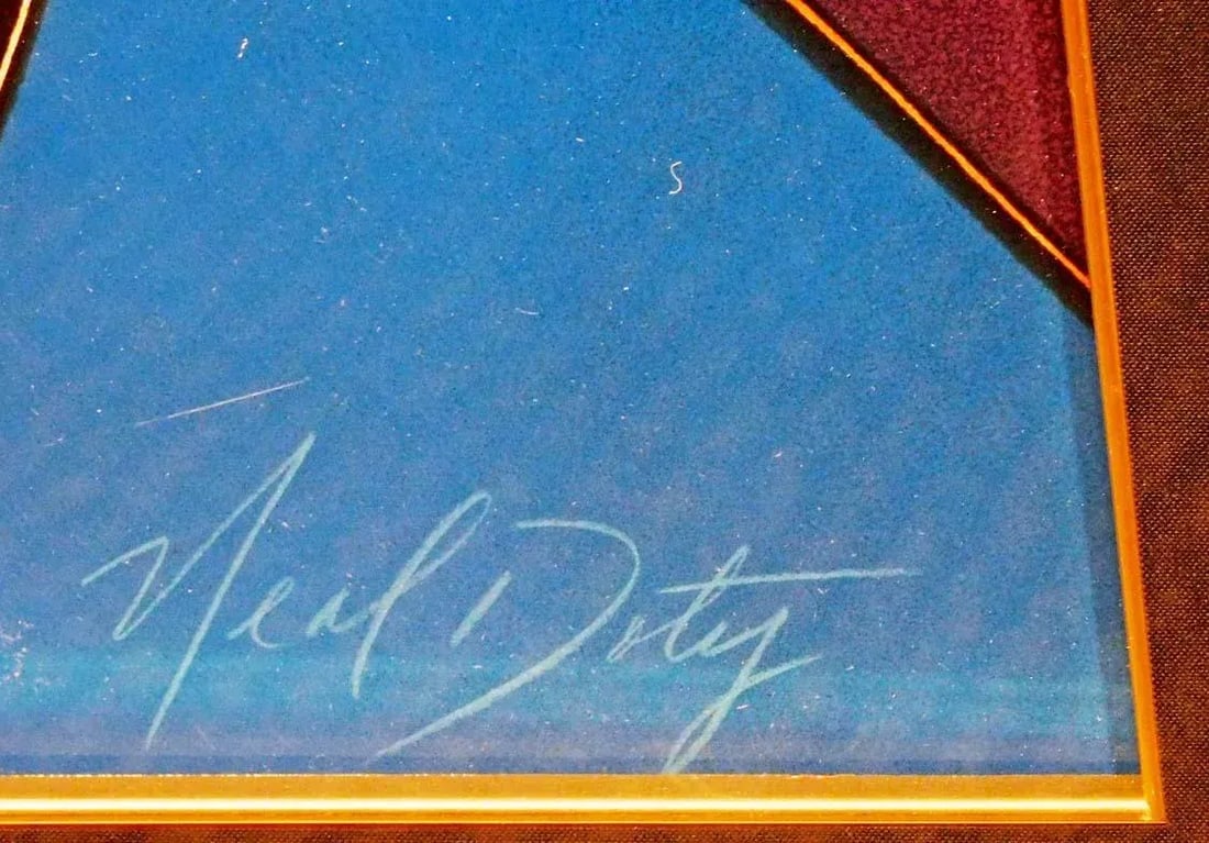 1990s Neal Doty "Mardi Gras" Hand Signed With Custom Frame Artwork - 5
