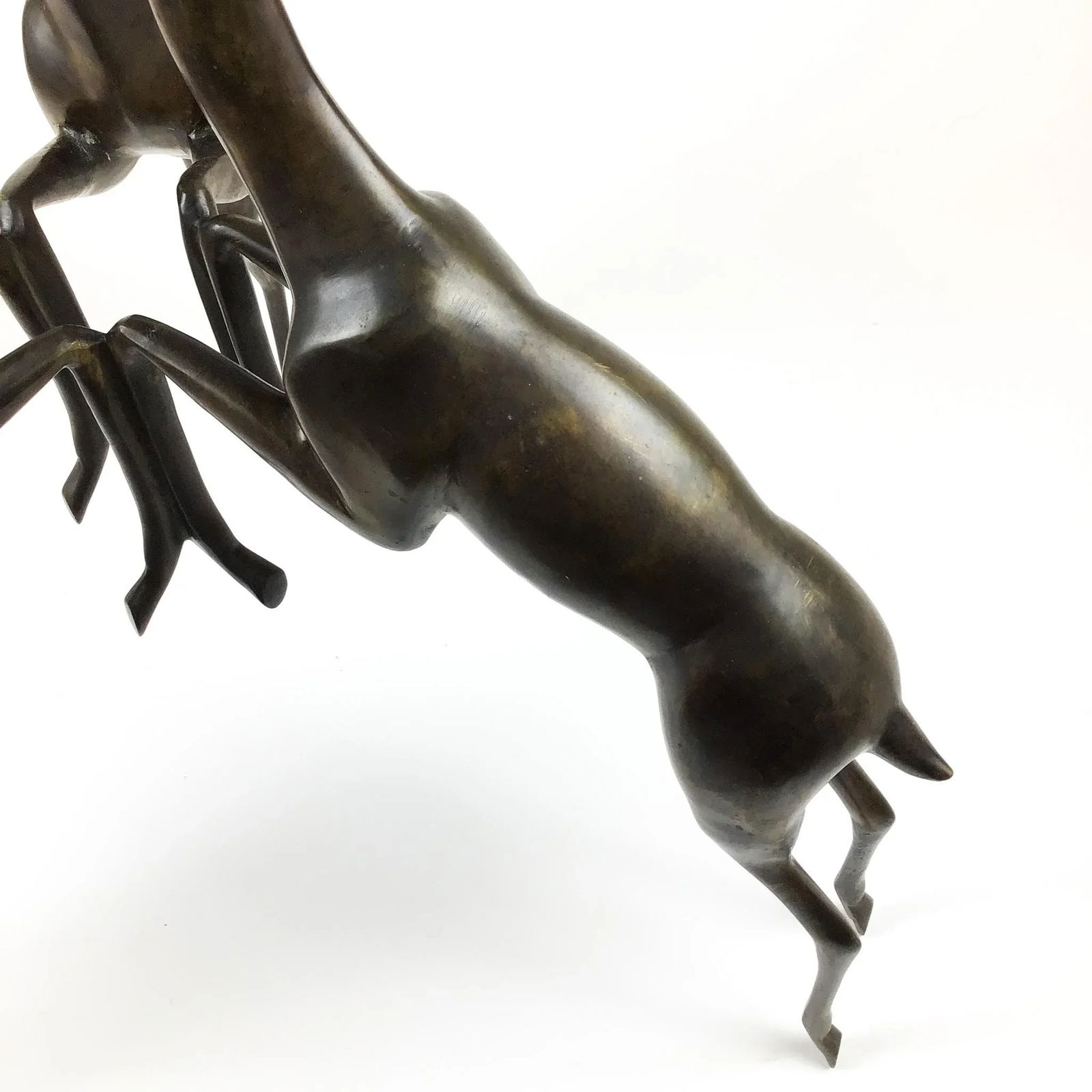 Vintage Bronze Deer Sculpture Coffee Table Base - 7