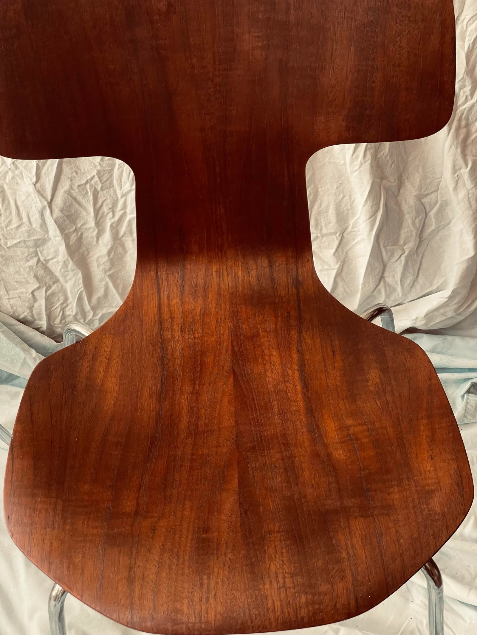 Fritz Hansen Denmark 1974 Plywood Hammer Stackable Chairs Set of 2 Refinished - 5